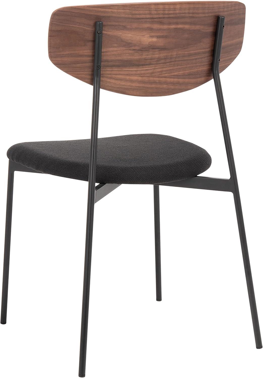 SAFAVIEH Ryker Modern Dining Chair, Walnut/Black, Set of 2 (20 in. W x 18.8 in. D x 32.5 in. H)