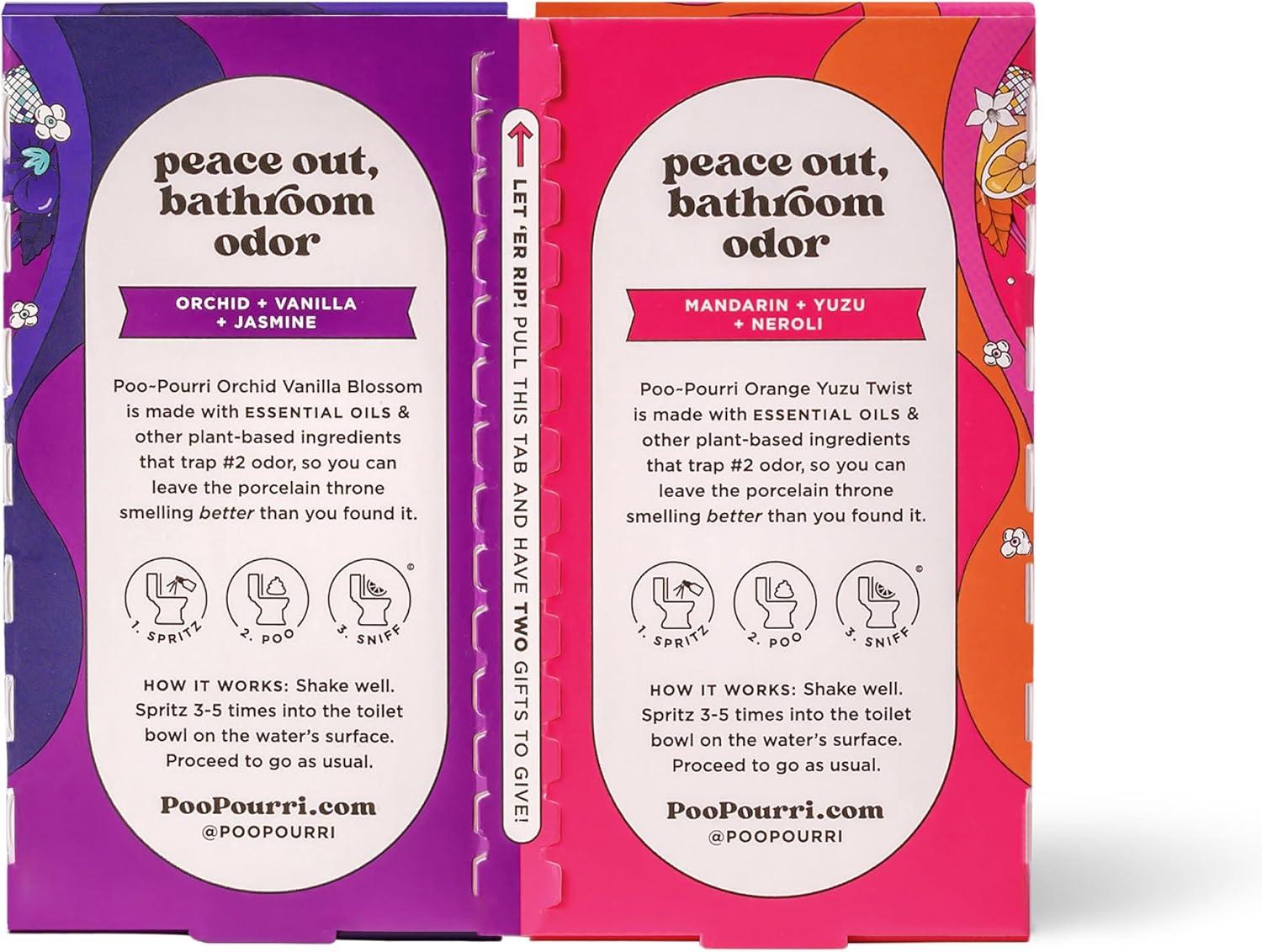 Poo-Pourri Before-You-Go Toilet Spray, Bloom In The Bathroom Set, 1 Fl Oz Pocket Travel Size - Citrus, Orchid, Vanilla and Jasmine