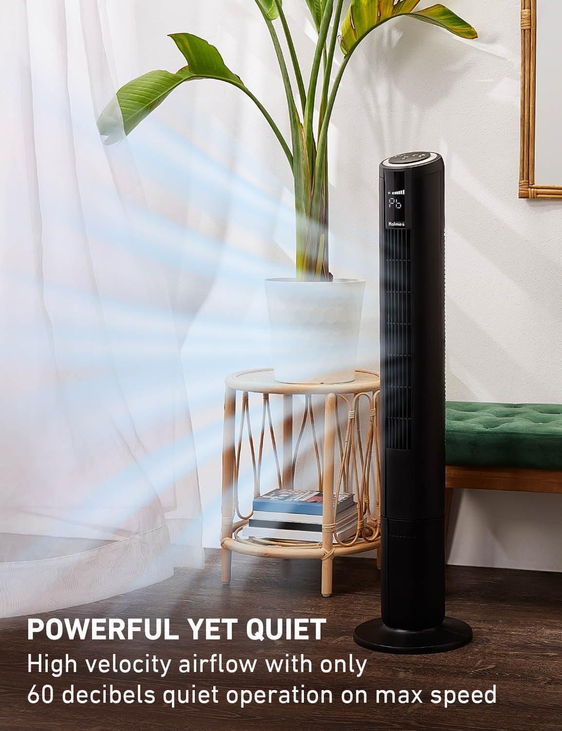 42" Oscillating Digital Tower Fan, 5 Speeds, Remote Control