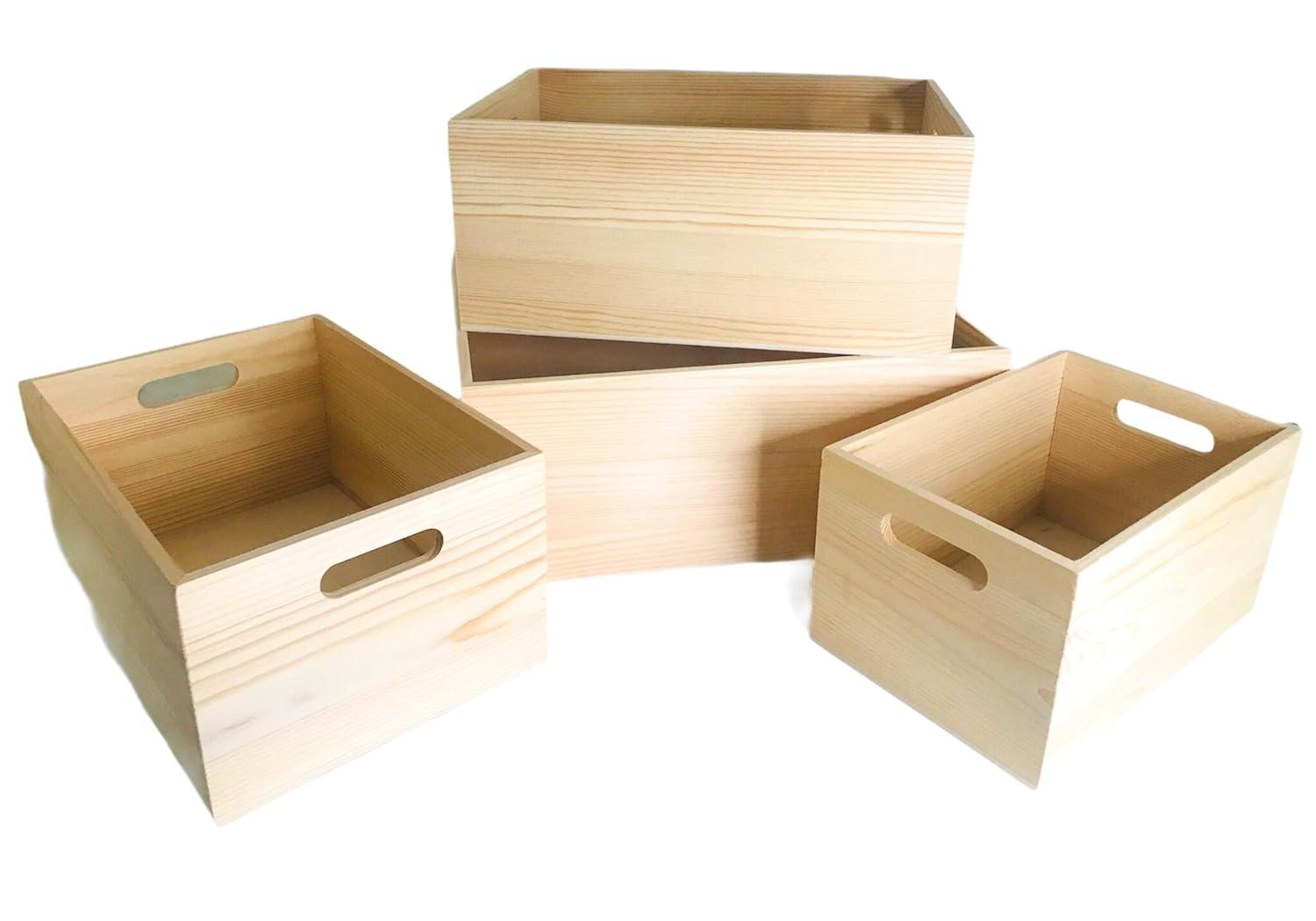 Sorbus Sorbus 2-Pack Unfinished Wood Crates Organizer Bins, Wooden Box, Cabinet Containers, Large, Set of 2