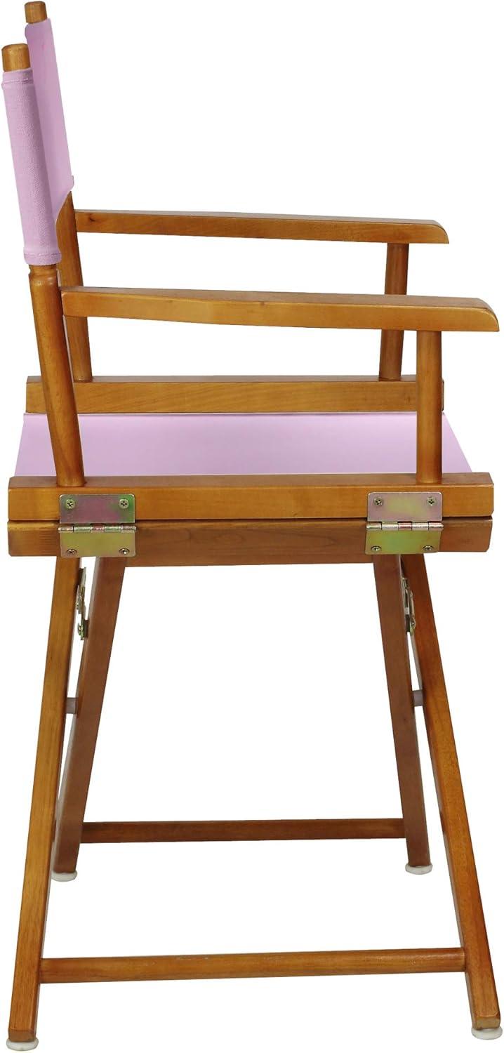 Honey Oak Frame 18" Director's Chair in Pink Canvas