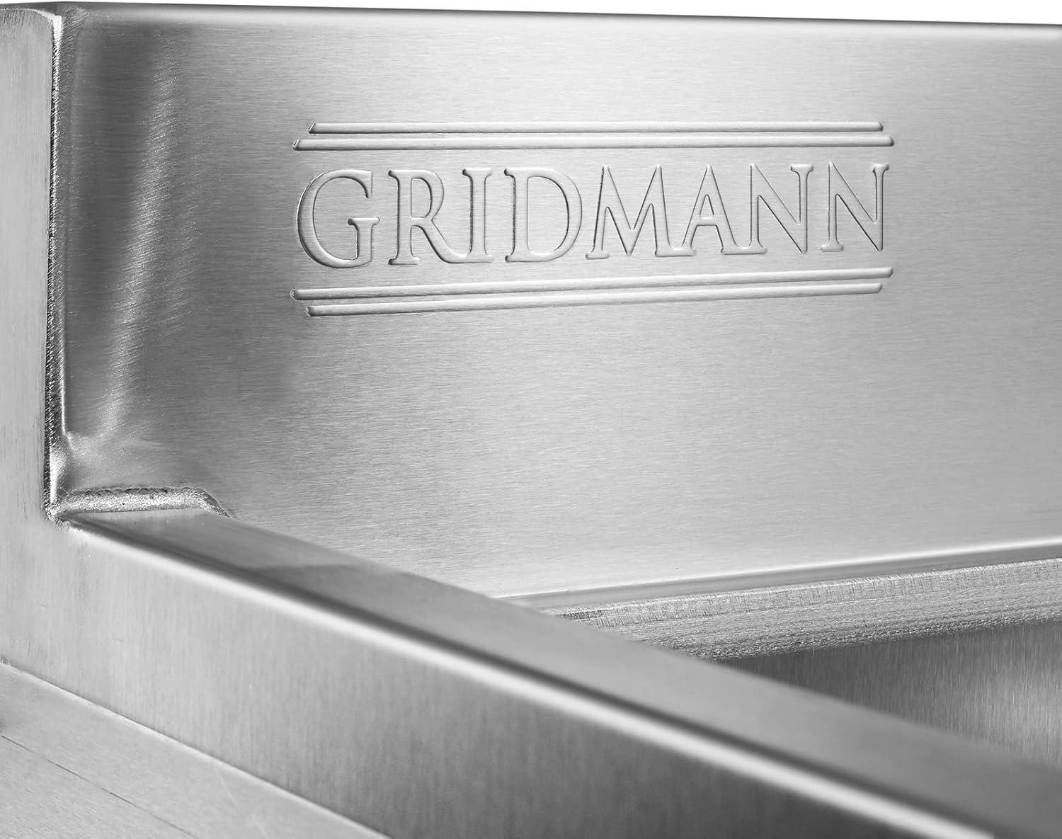 3 Compartment NSF Stainless Steel Commercial Bar Sink By GRIDMANN