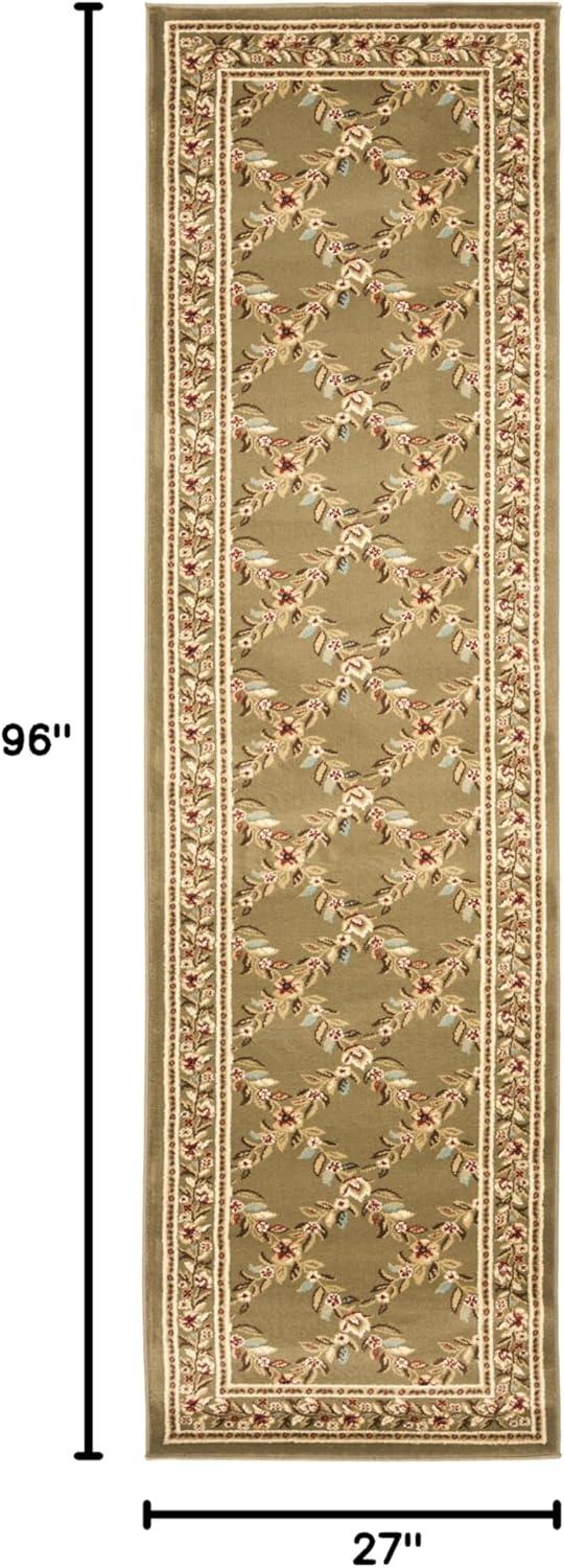 Lyndhurst LNH557 Power Loomed Runner Rug - Green/Green - 2'3"x8' - Safavieh