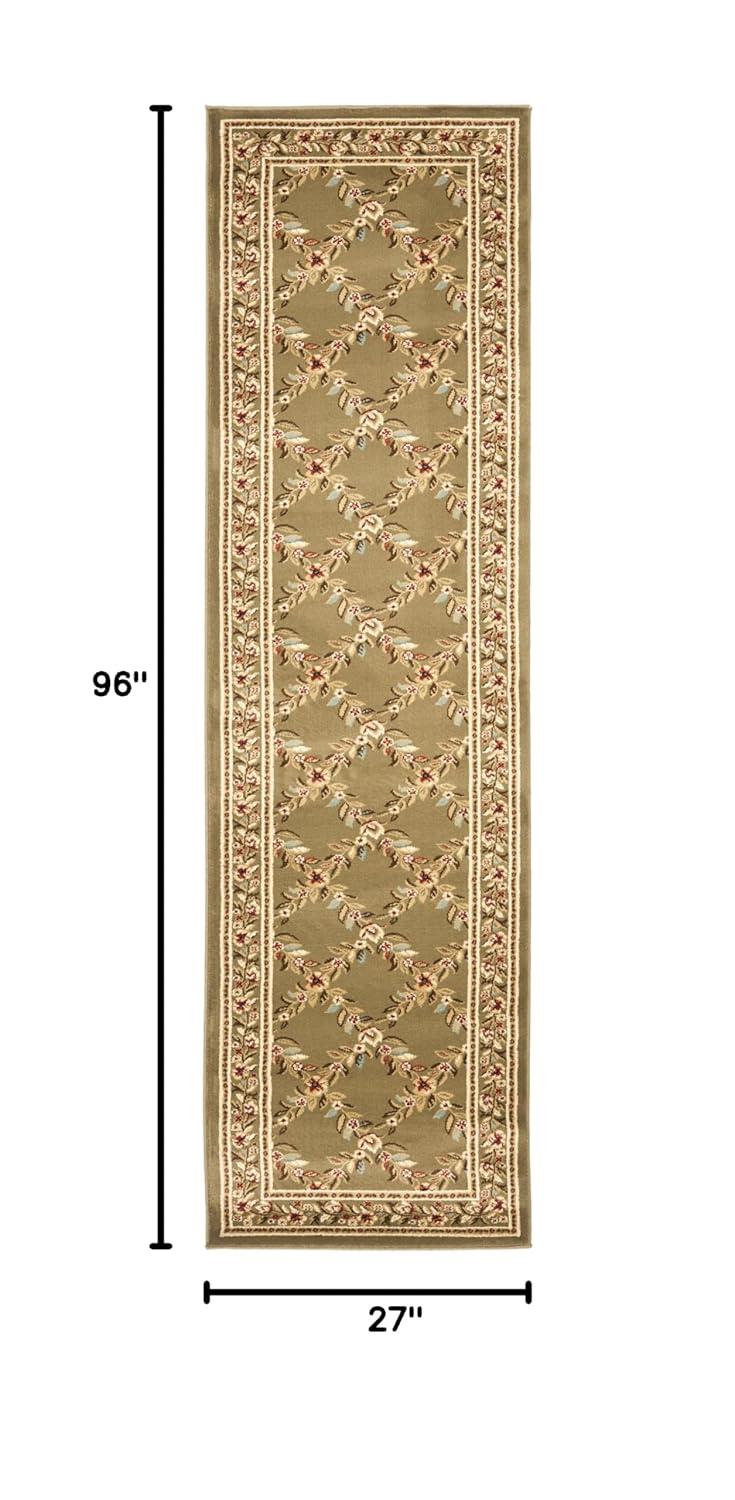 Lyndhurst LNH557 Power Loomed Runner Rug - Green/Green - 2'3"x8' - Safavieh