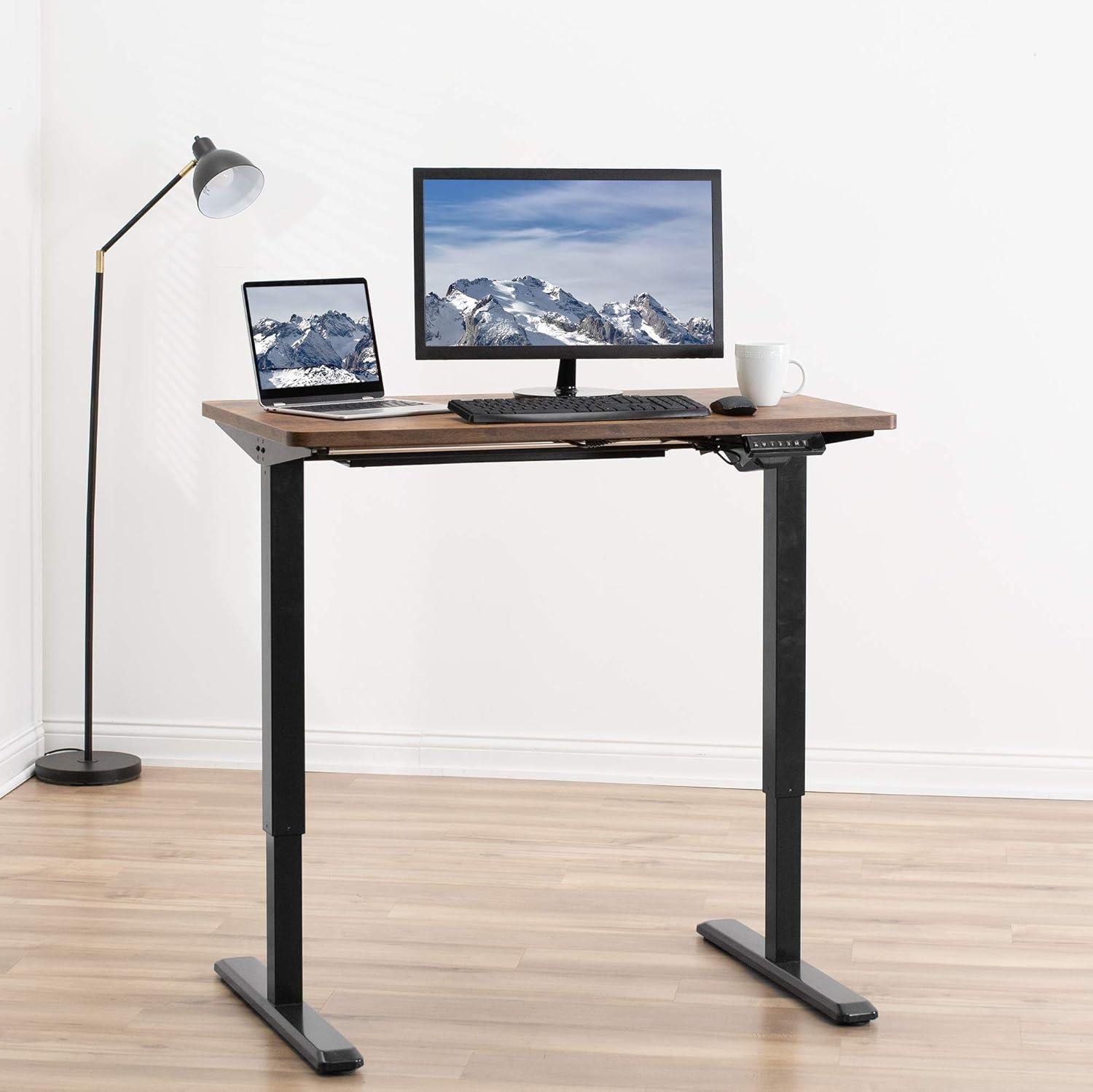 VIVO Rustic Vintage Brown 43x24 inch Universal Tabletop for Sit Stand Desk Frame