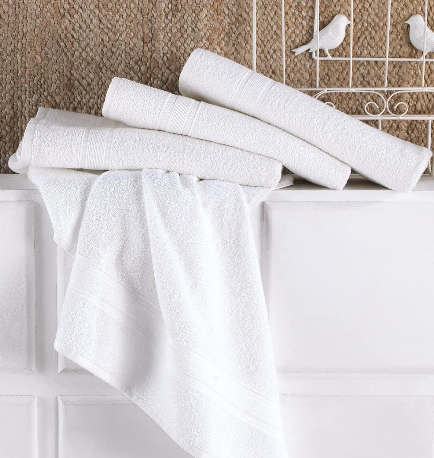 White Quick-Dry Turkish Cotton Bath Towels 27" x 54" Set of 4