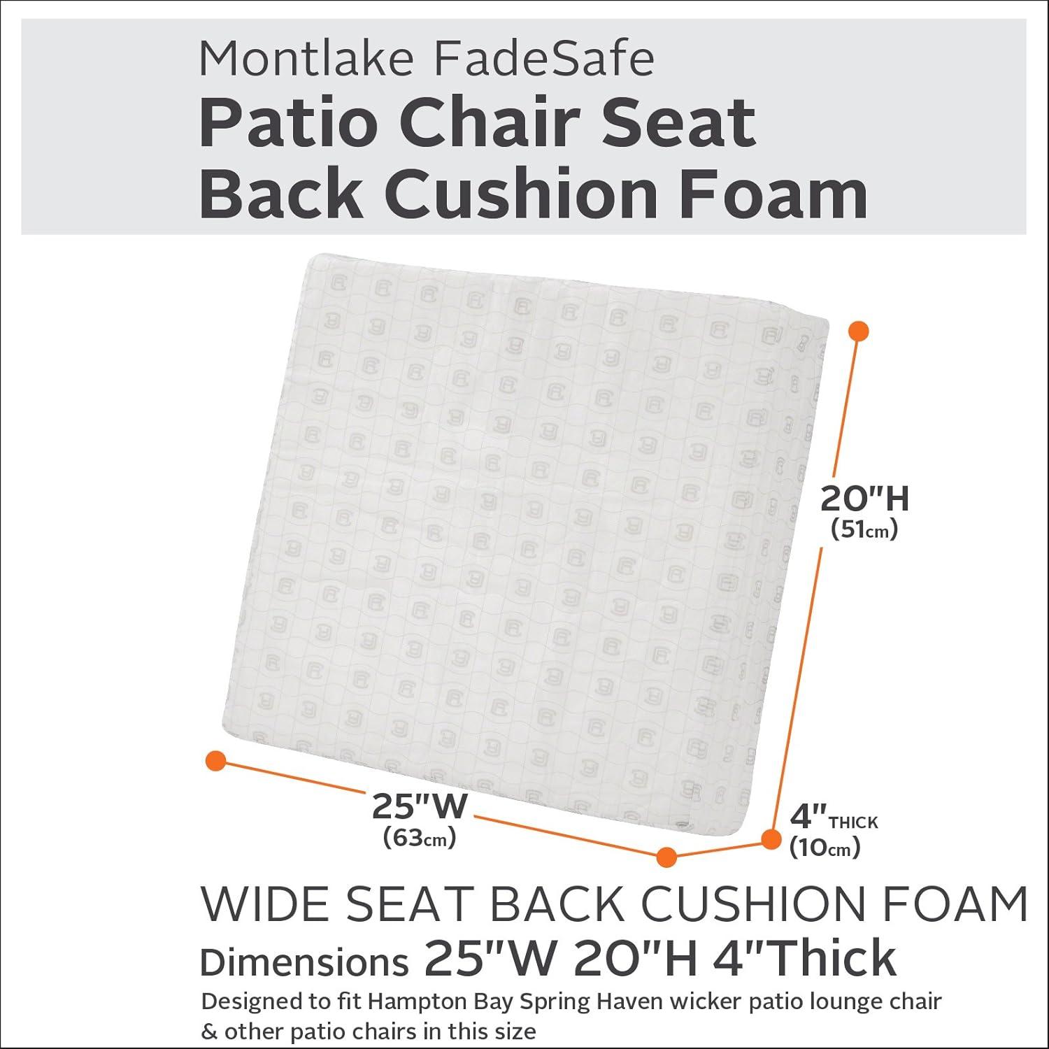 Classic Accessories Patio Lounge Back Cushion Foam, 25 x 20 x 4 inch