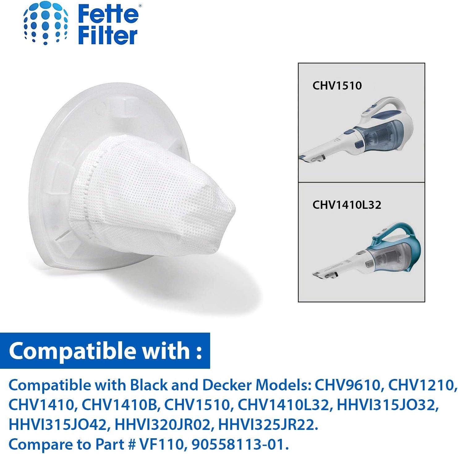 6 Pack Replacement Filter Compatible with Black & Decker Hand Vacuum Cordless Vacuum VF110 CHV1410L, CHV1410, CHV9610, CHV1210, CHV1410B, CHV1510, BDH2000L