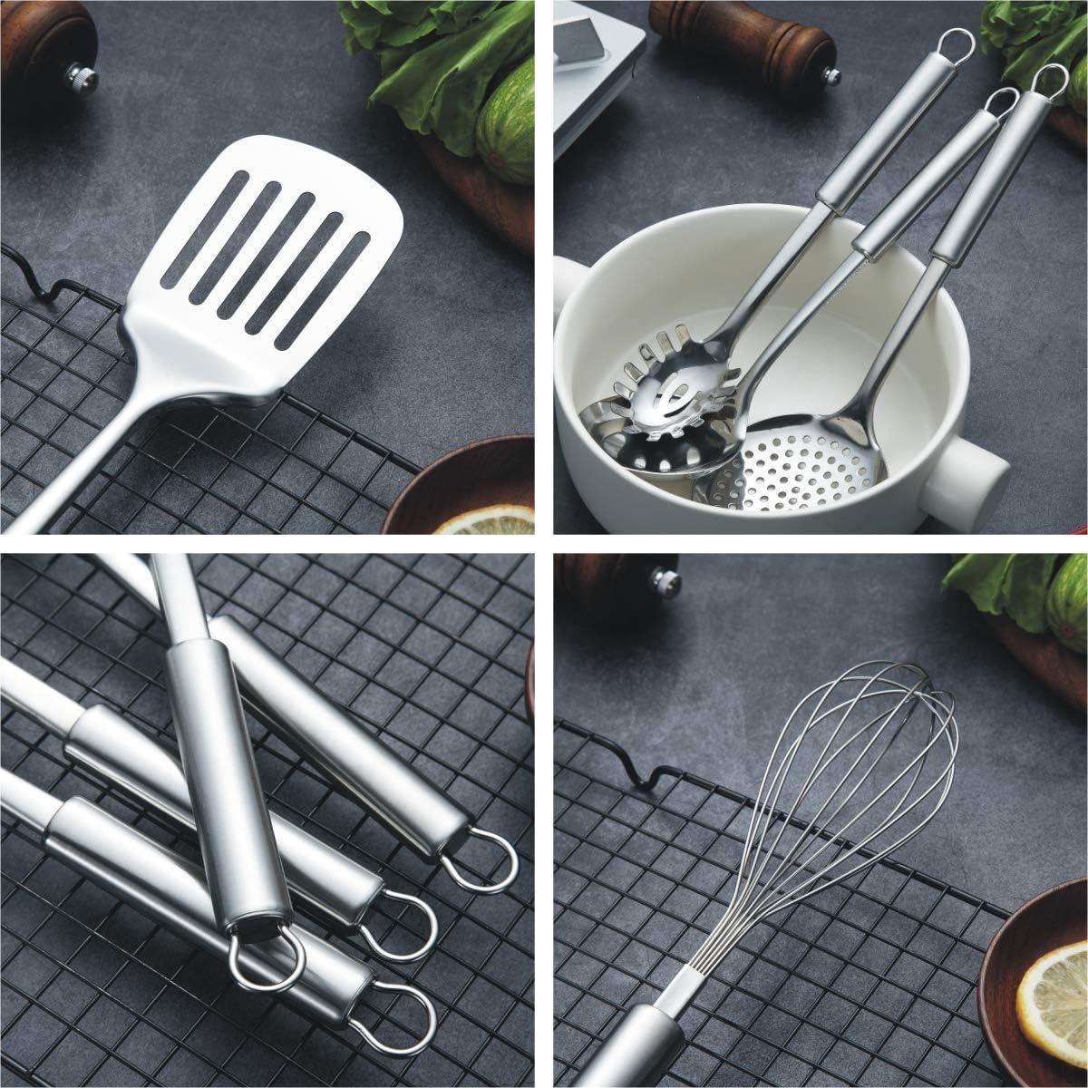 13-Piece Stainless Steel Cooking Utensil Set with Holder