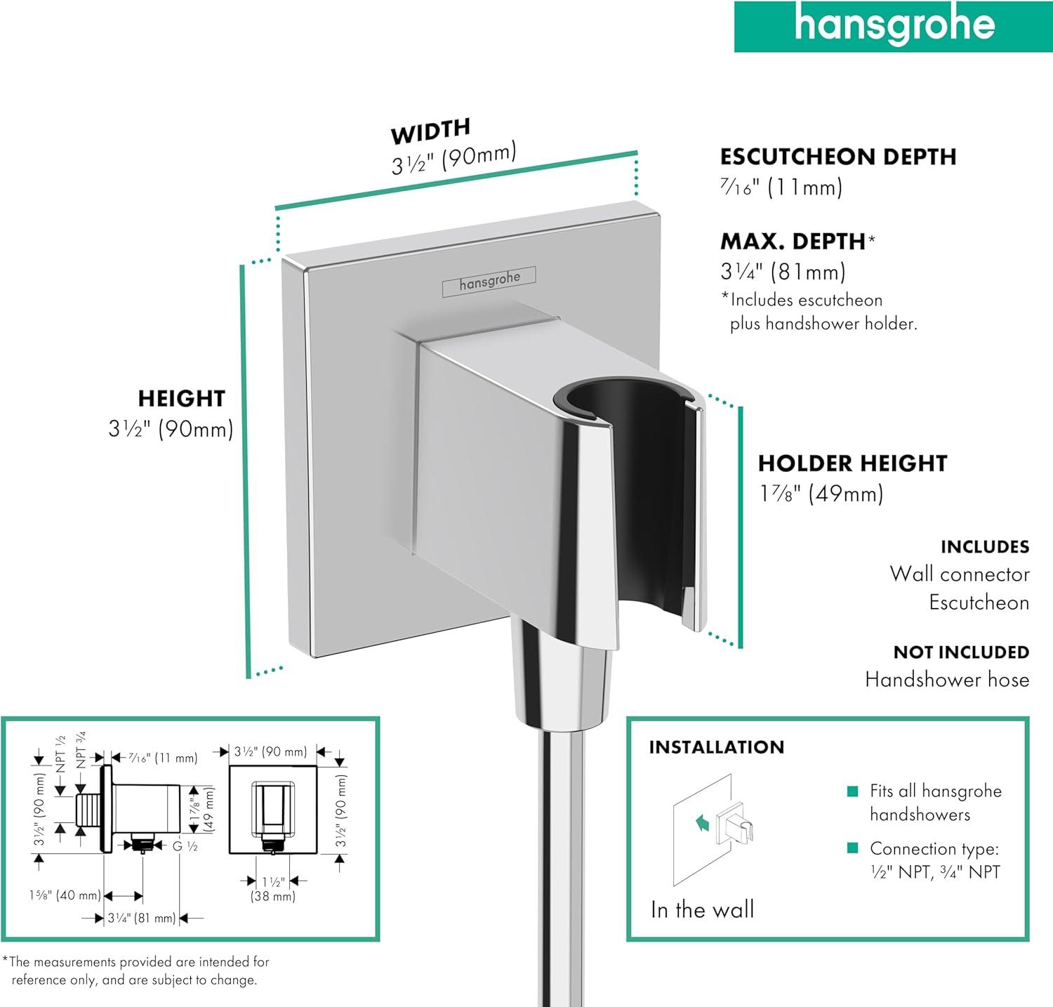 hansgrohe FixFit E Wall Outlet with Handshower Holder