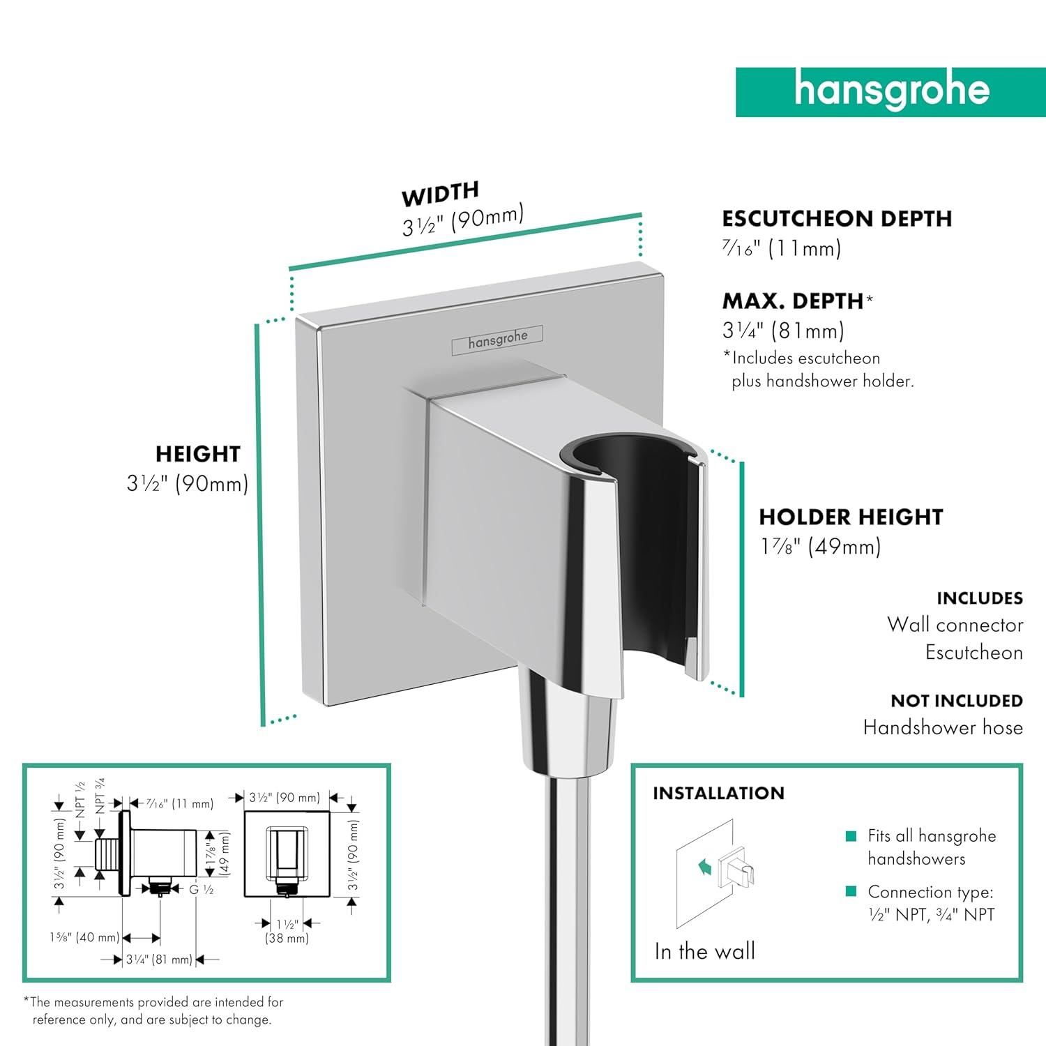 hansgrohe FixFit E Wall Outlet with Handshower Holder