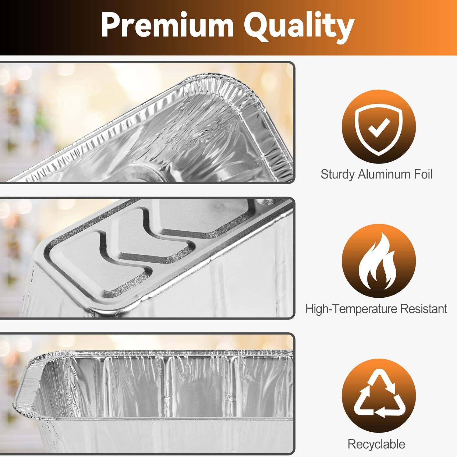 50 Pack Grease Cup Liners for Blackstone 17, 22, 28, 30, 36 Inch Griddle with Rear Grease Cup, Disposable Aluminum Foil Drip Pan, 8 x 3.7 Inch