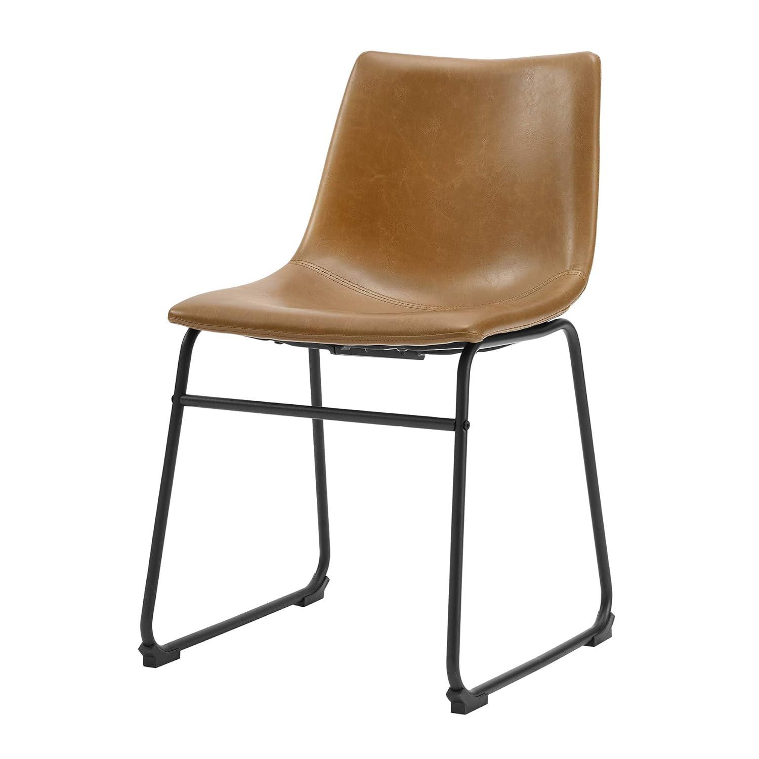 Dayton Urban Industrial Gray Faux Leather Dining Chair, Set of 2