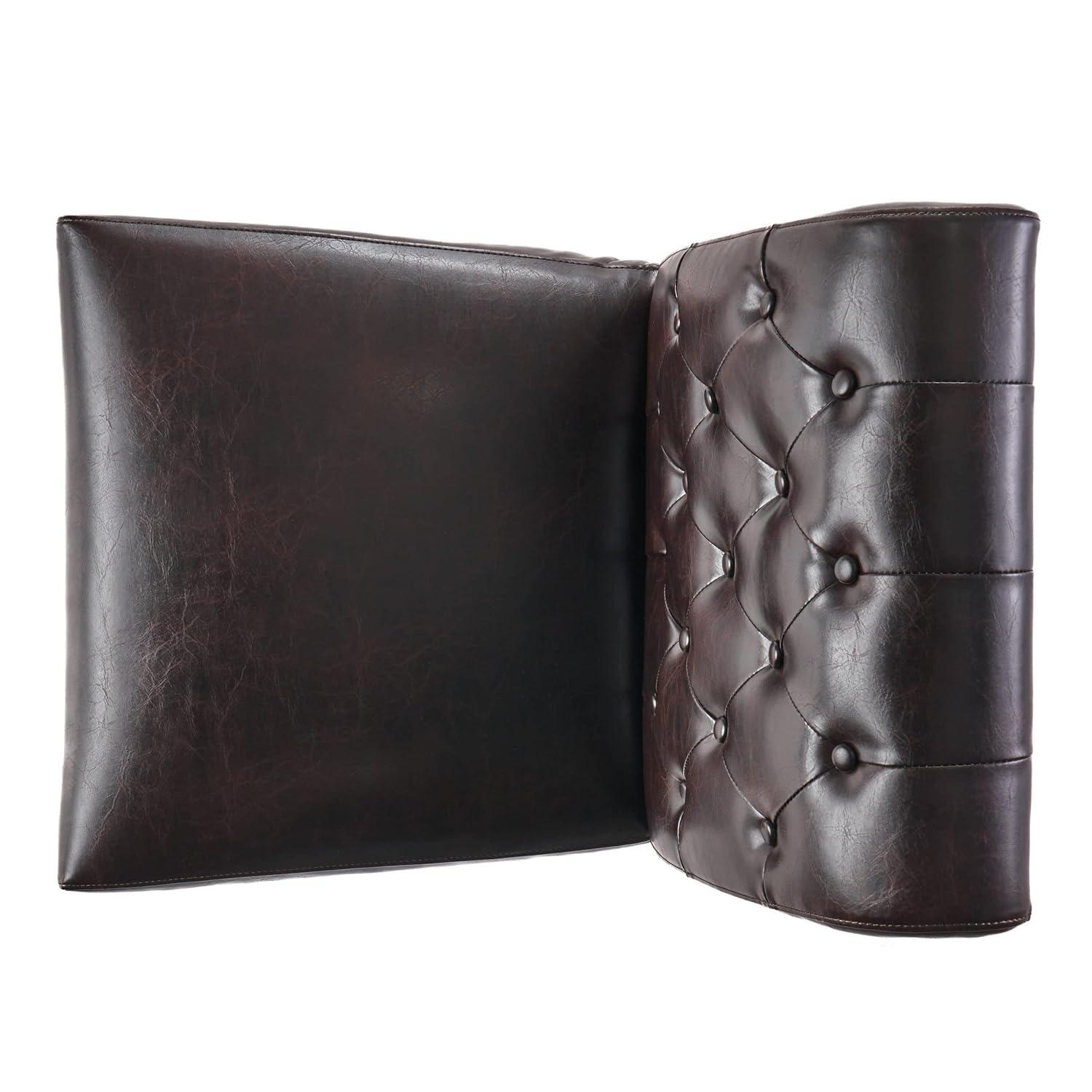 Christopher Knight Home Set of 2 Palermo Tufted Dining Chair Brown: Bonded Leather, Wood Legs, 250lb Capacity