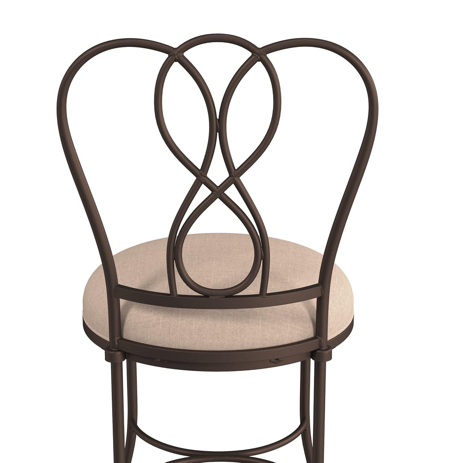 18.5" Christina Metal Vanity Stool Bronze/Cream - Hillsdale Furniture