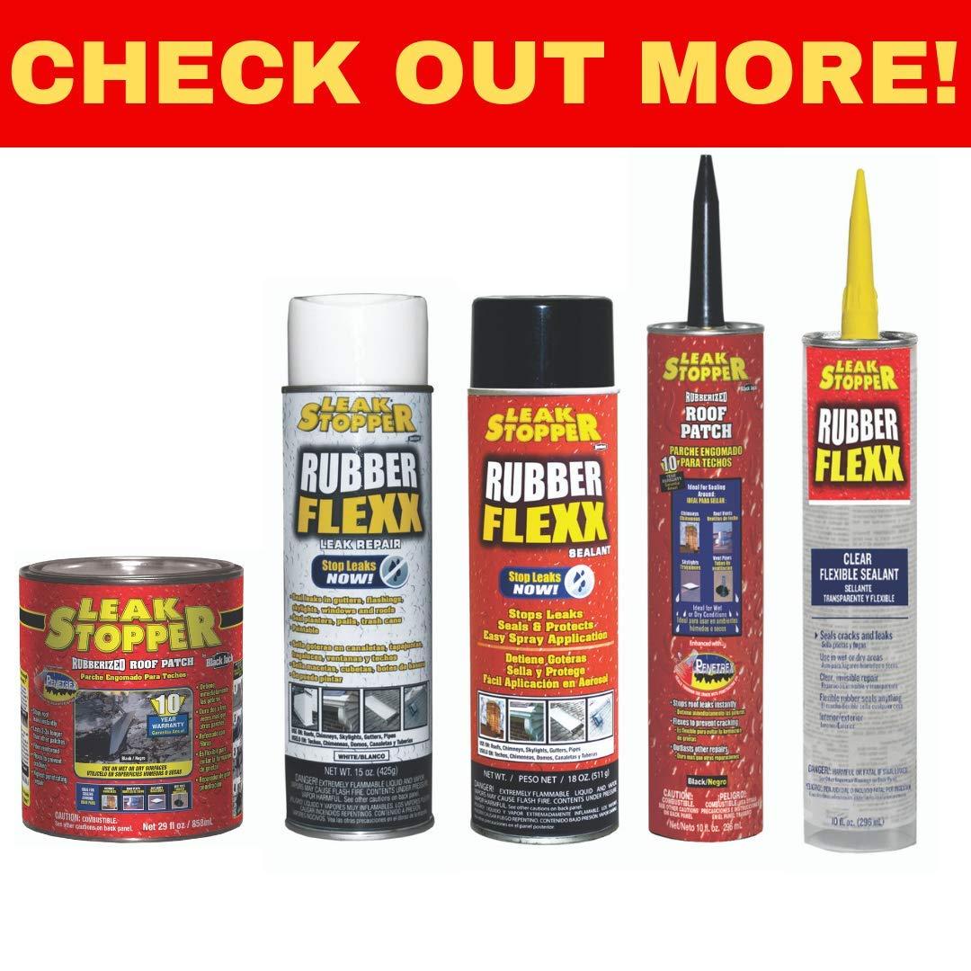 Leak Stopper Rubber Flexx - 15oz Waterproof Repair & Sealant Spray, Black, 1 Pack