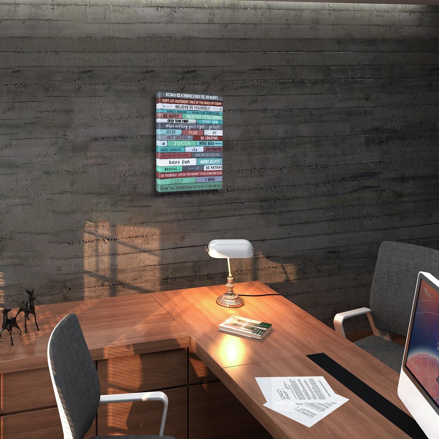 Istrion Inspirational Wall Art Framed Canvas 12 x 16 in (Turquoise) - Motivational Positive Quotes Rustic Wall Arts Decor for Home Office Bathroom Bedroom Kitchen Classroom Gym