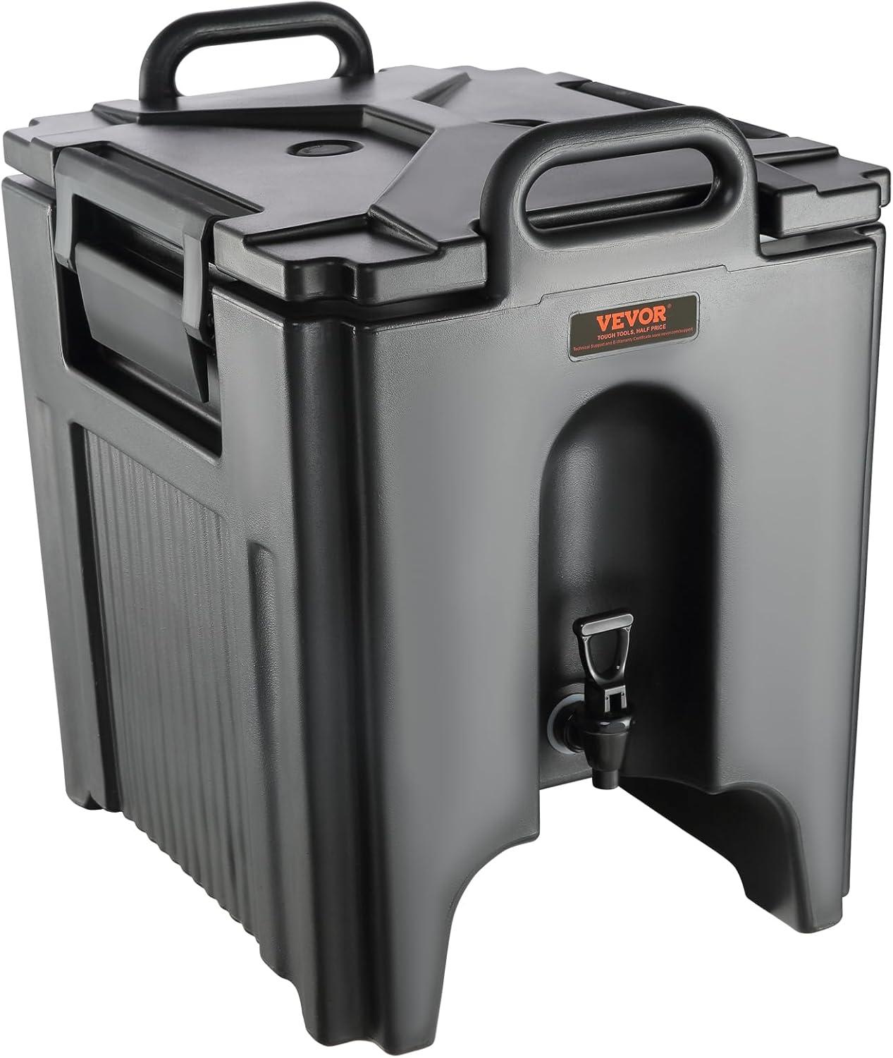 VEVOR Insulated Beverage Dispenser, 10 Gallon, Food-grade LL9450UP Hot and Cold Beverage Server, Thermal Drink Dispenser Cooler with 1.18 in PU Layer Two-Stage Faucet Handle, for Restaurant Drink Shop