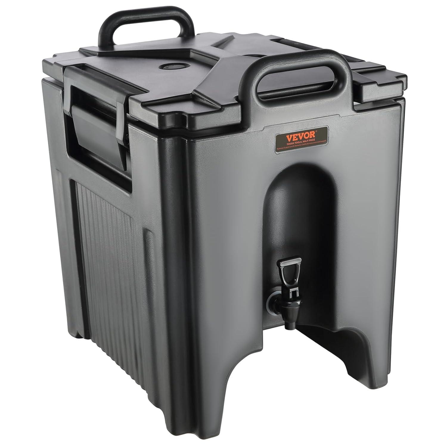 VEVOR Insulated Beverage Dispenser, 10 Gallon, Food-grade LL9450UP Hot and Cold Beverage Server, Thermal Drink Dispenser Cooler with 1.18 in PU Layer Two-Stage Faucet Handle, for Restaurant Drink Shop