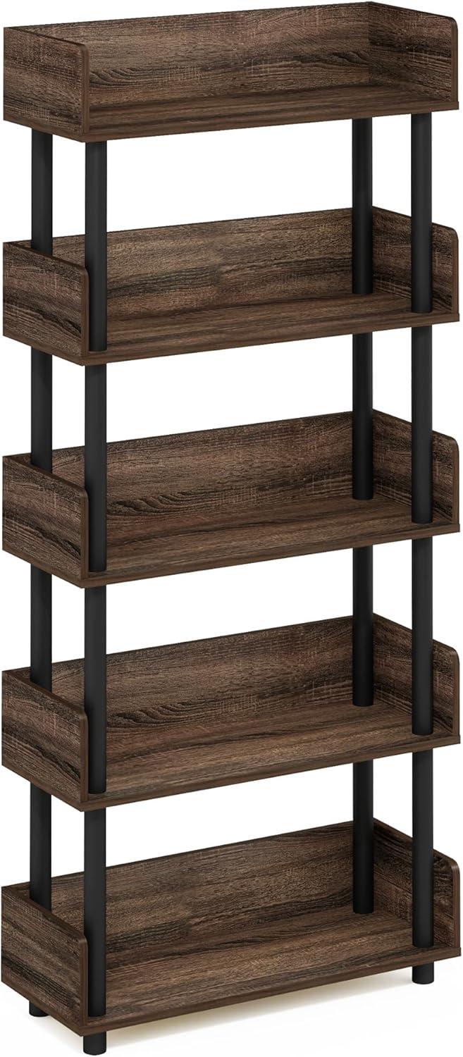 Turn-N-Tube 5-Tier Toolless Freestanding Multipurposes Display Rack, Walnut