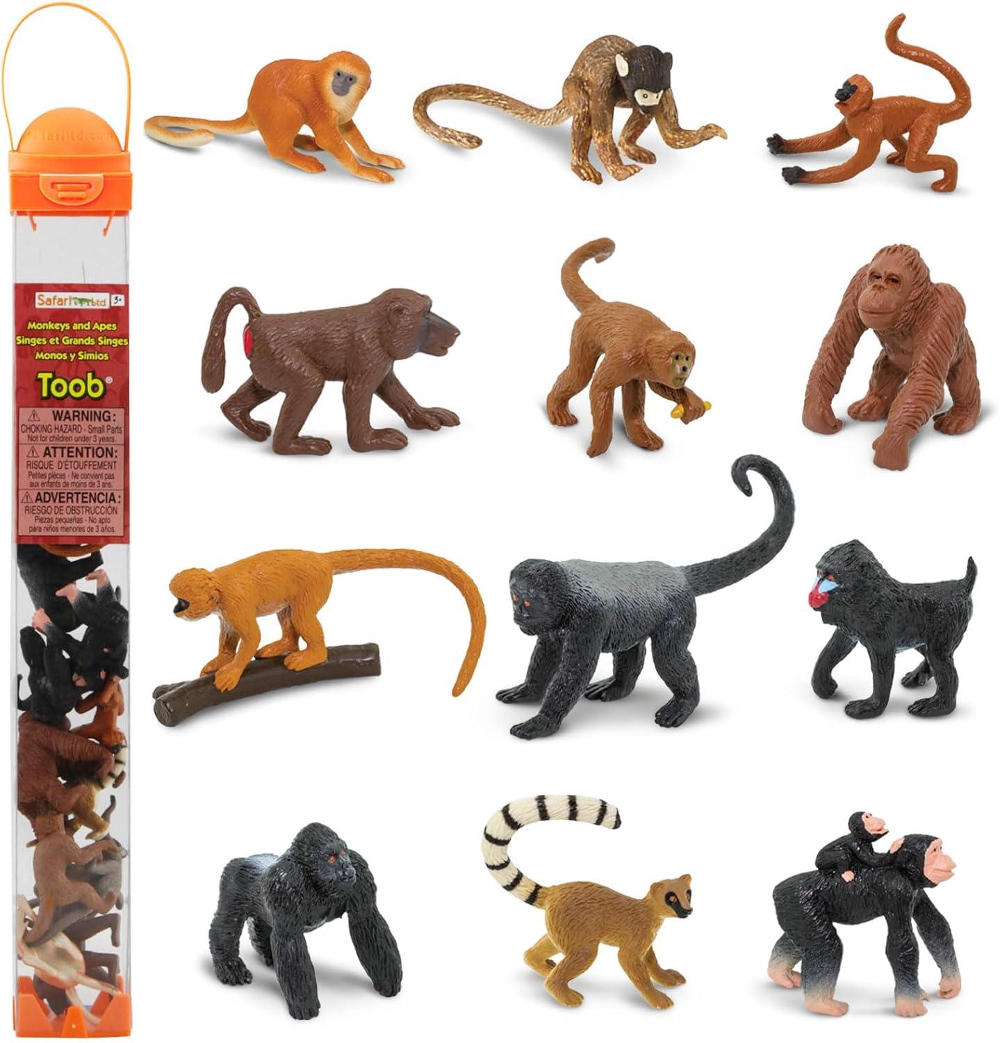 Safari Ltd Hand-Painted Monkeys and Apes Figurine Set