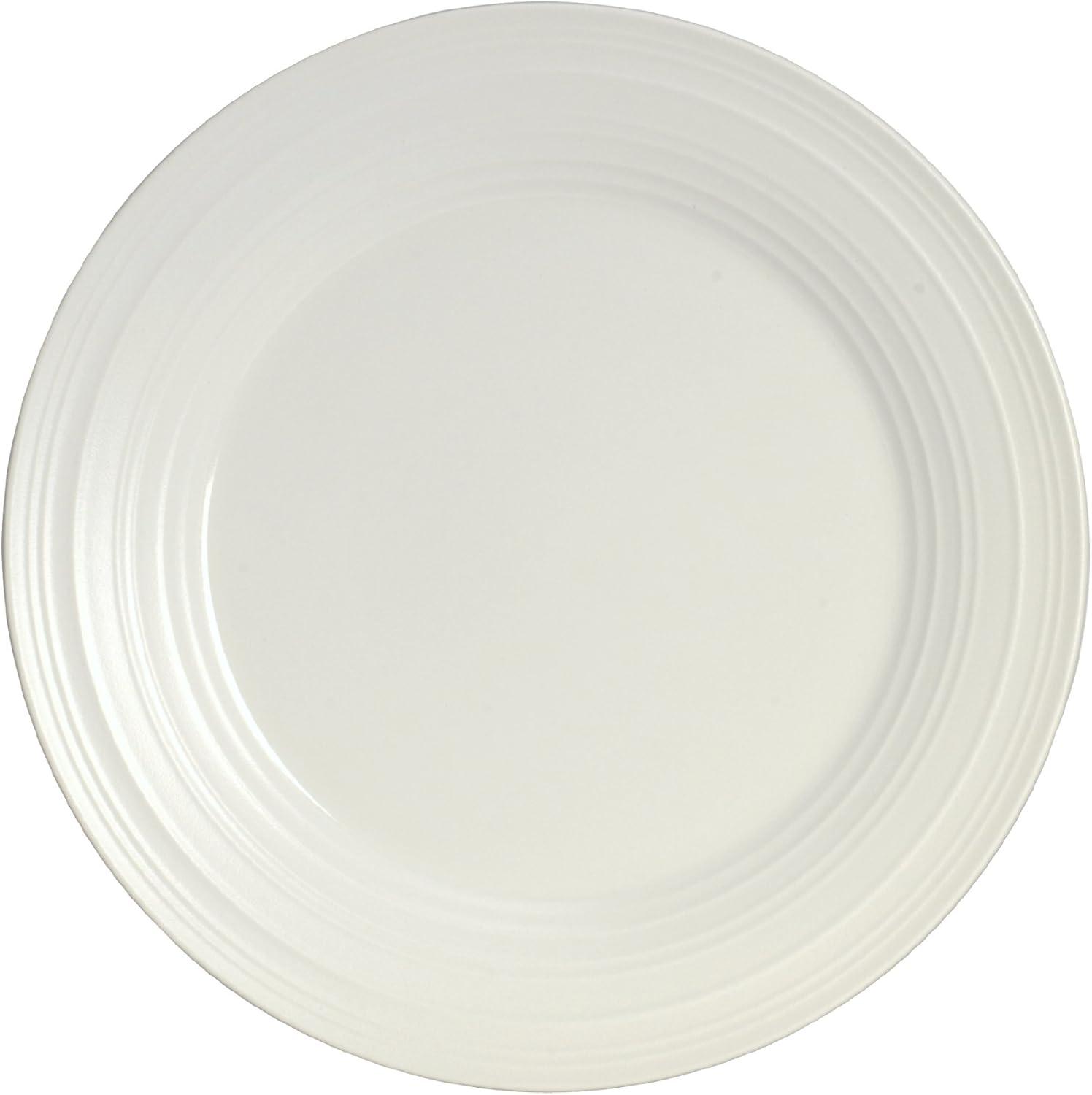 White Ceramic Swirl 4-Piece Dinnerware Set