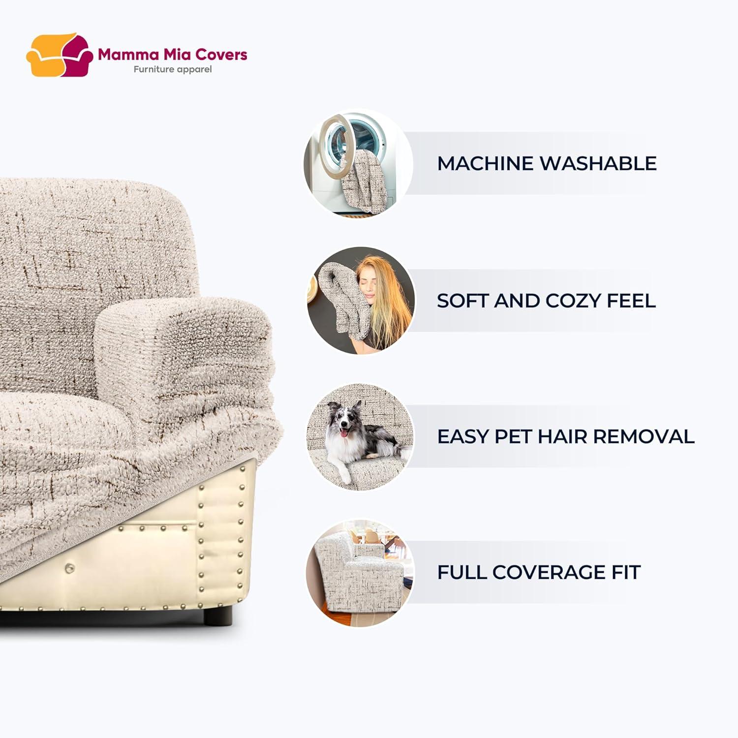 Stretchy Slipcover for Sofa - Durable & Stylish - Microfibra Printed Collection