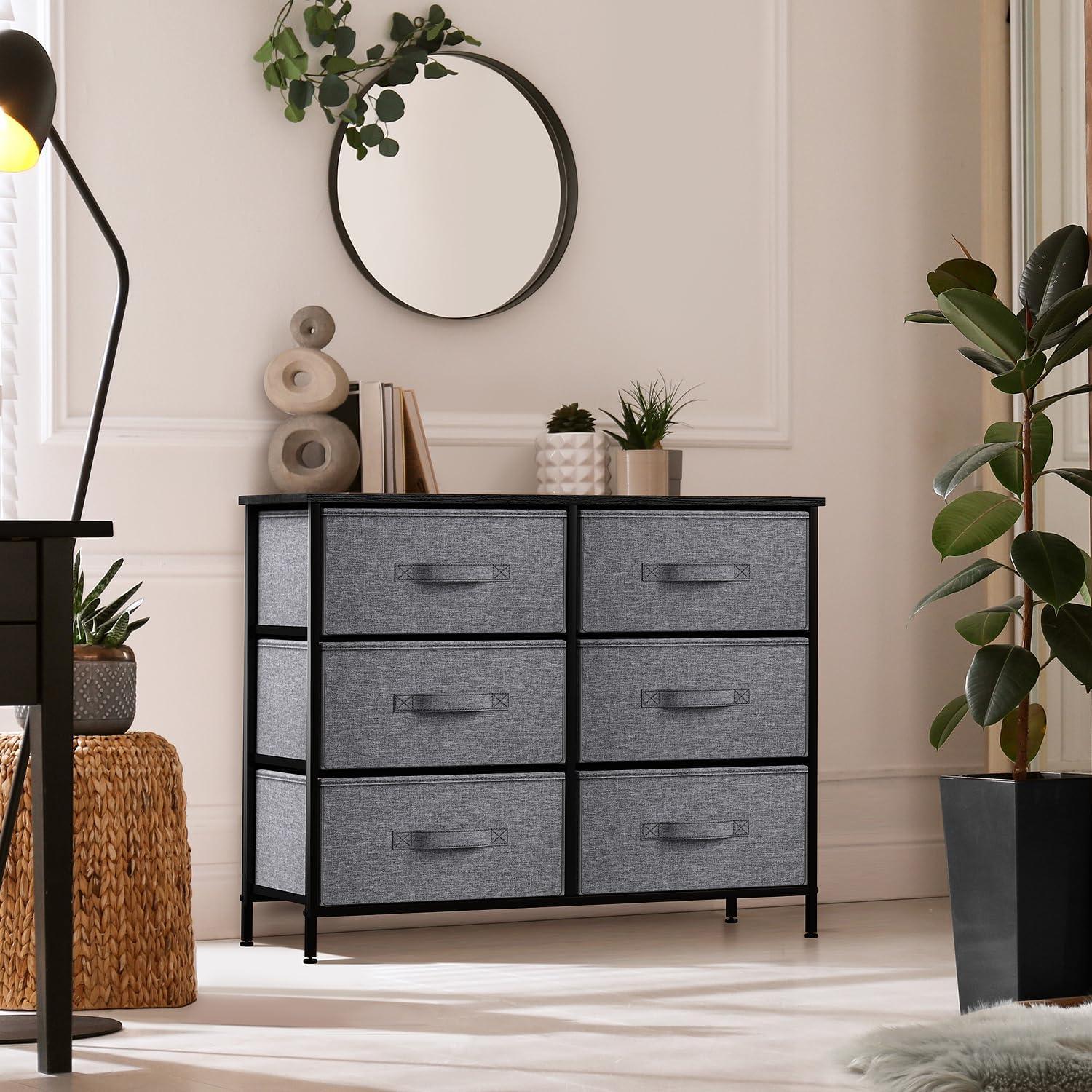 Sorbus Extra Wide Dresser Organizer With 8 Drawers - Black