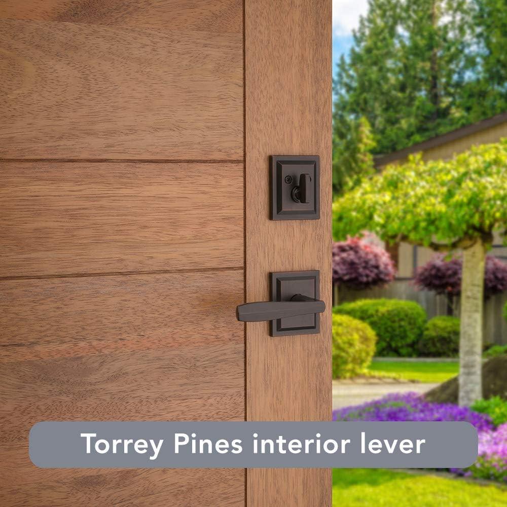 Prestige Torrey Pines Handleset with Single Cylinder Deadbolt and Torrey Door Lever and Torrey Rosette