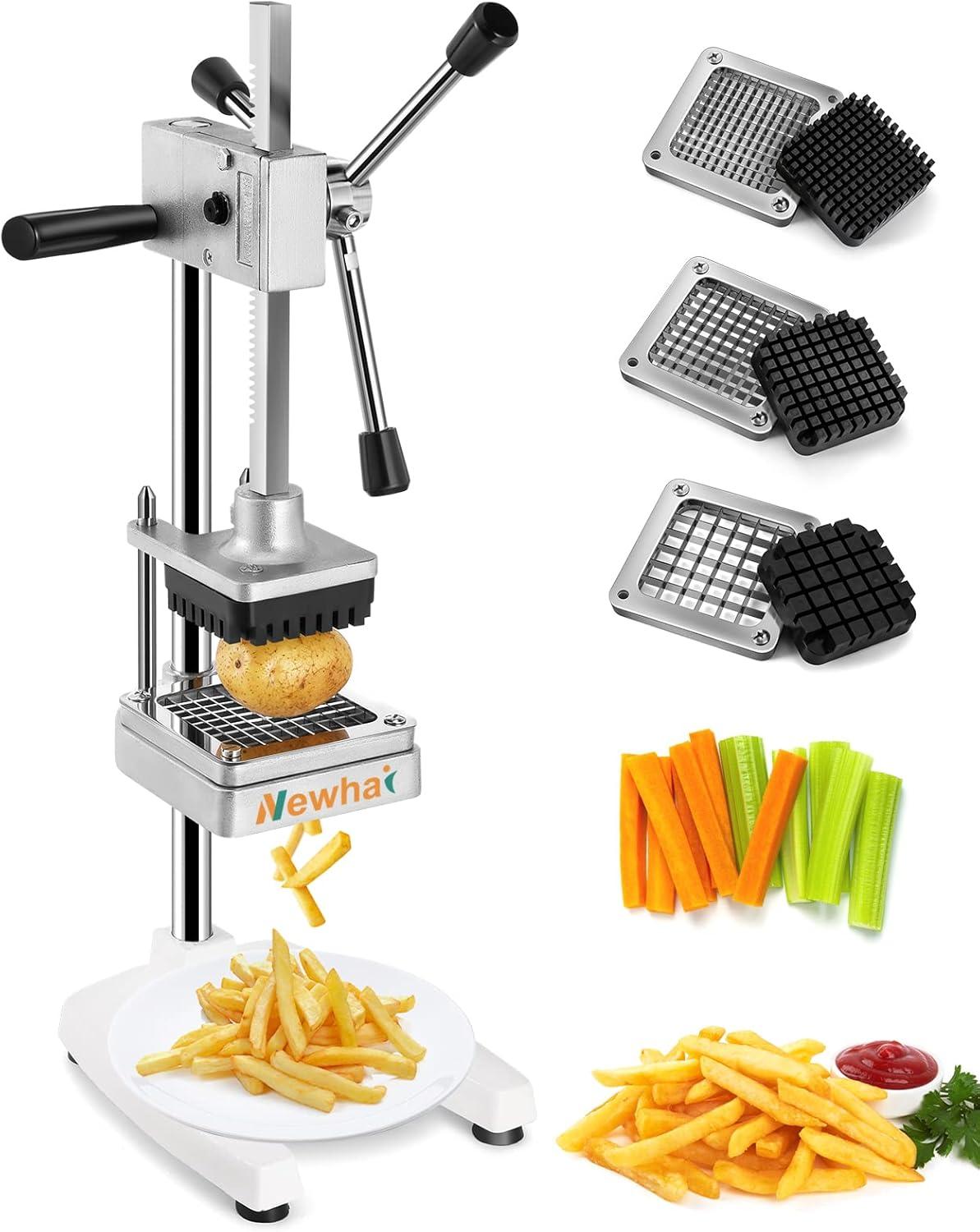 Commercial Manual Stainless Steel Vegetable and French Fry Chopper with 3 Blades