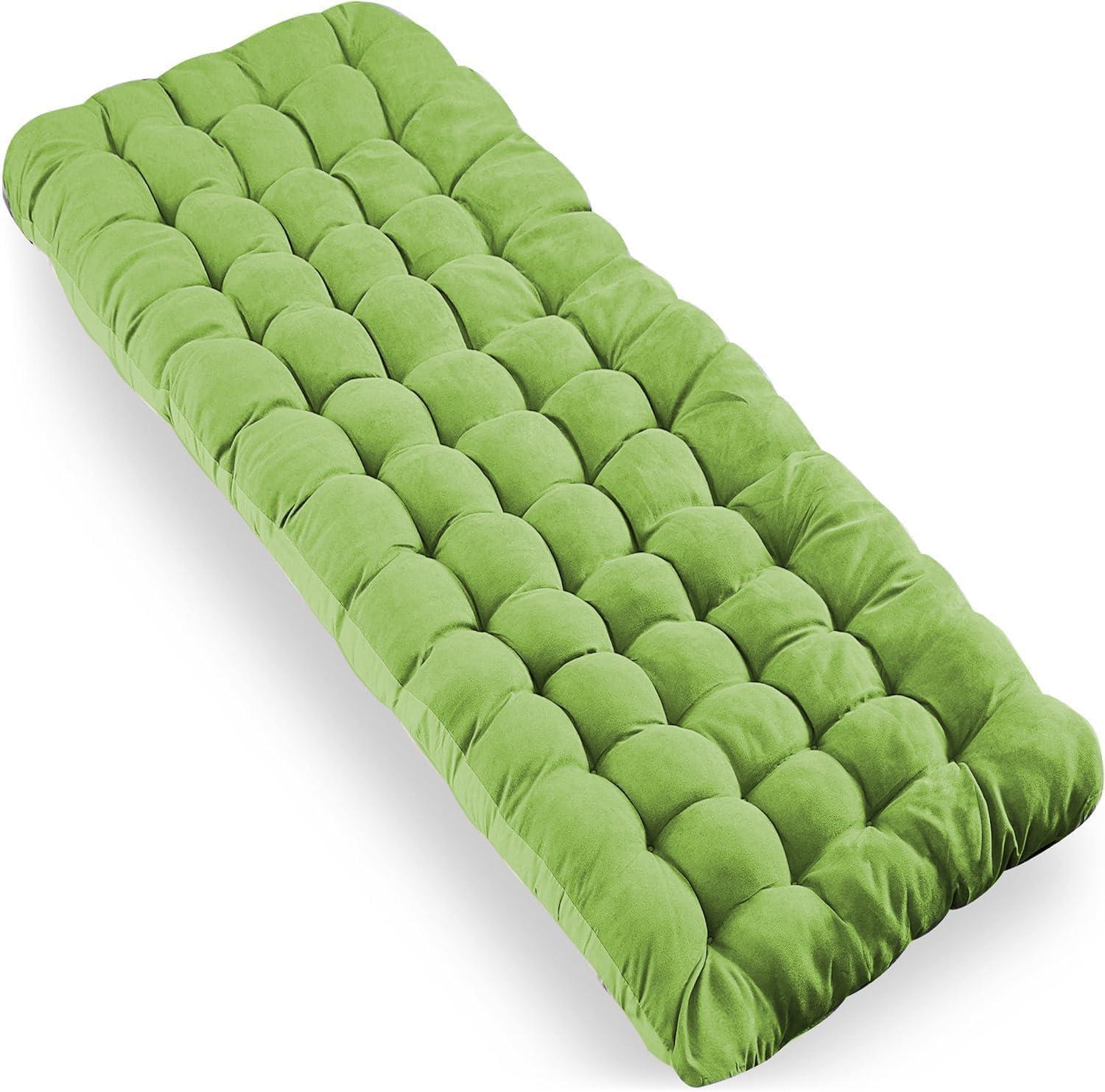 Green Cotton Outdoor Camping Cot Pad Mattress with Waterproof Bottom