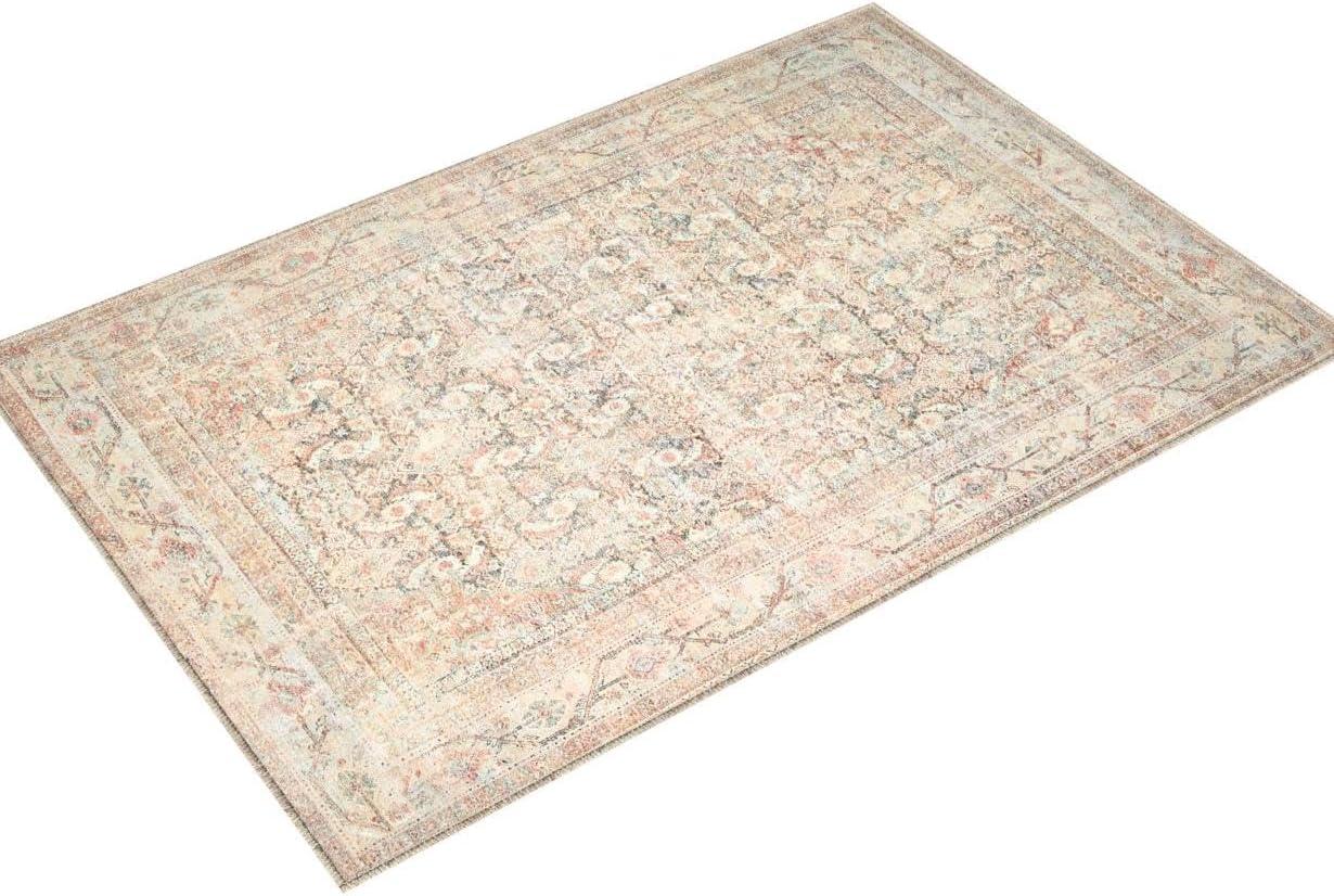 Adrian Black Oriental Rectangular Synthetic Stain-Resistant Rug