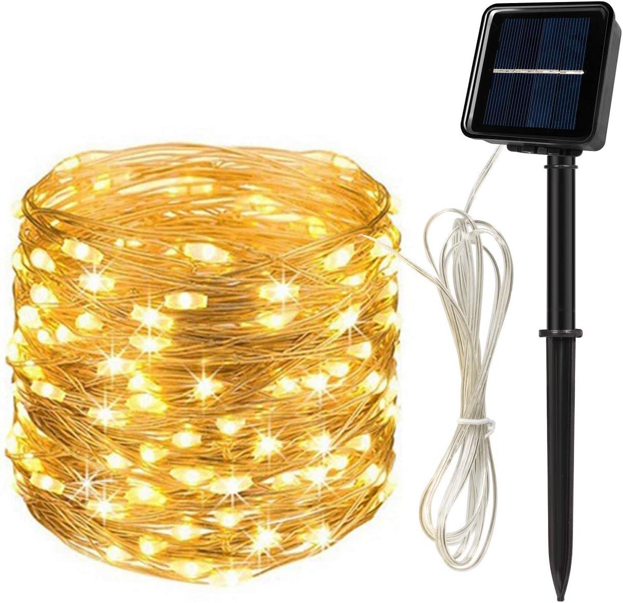 Warm White Solar Powered Outdoor LED Fairy String Lights