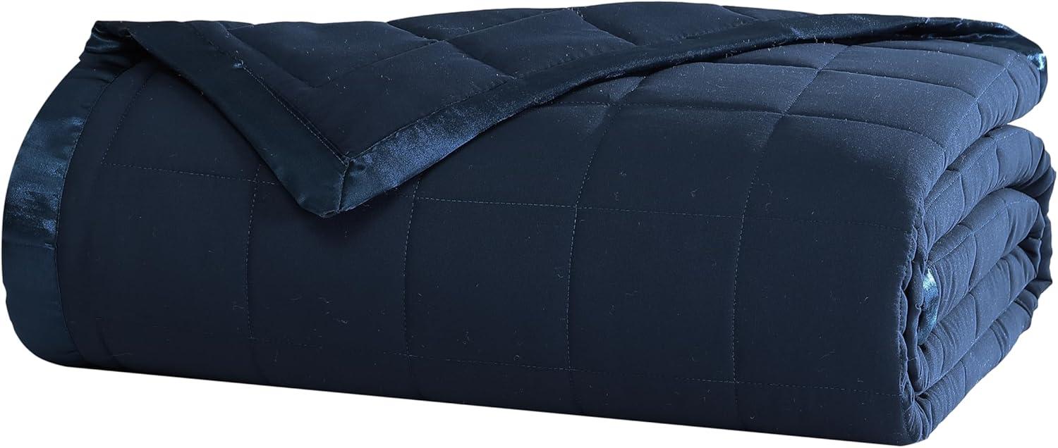 Navy Twin Down Alternative Reversible Blanket