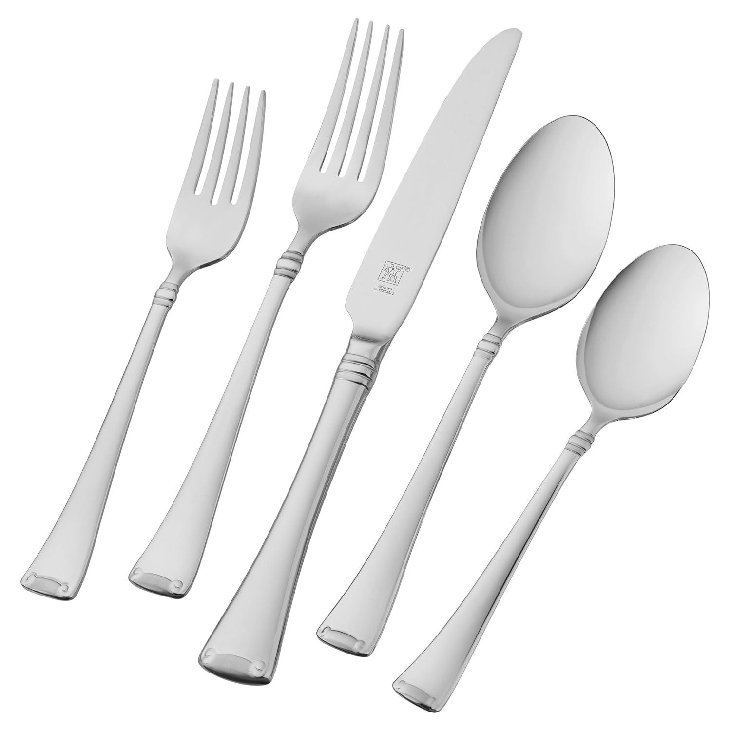 ZWILLING J.A. Henckels ZWILLING Angelico 20-Piece 18/10 Stainless Steel Flatware Set, Silver