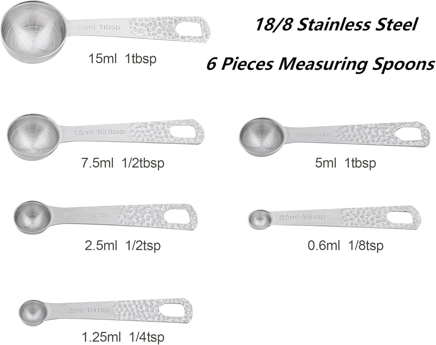 Stainless Steel Metric and US Measuring Cups and Spoons Set