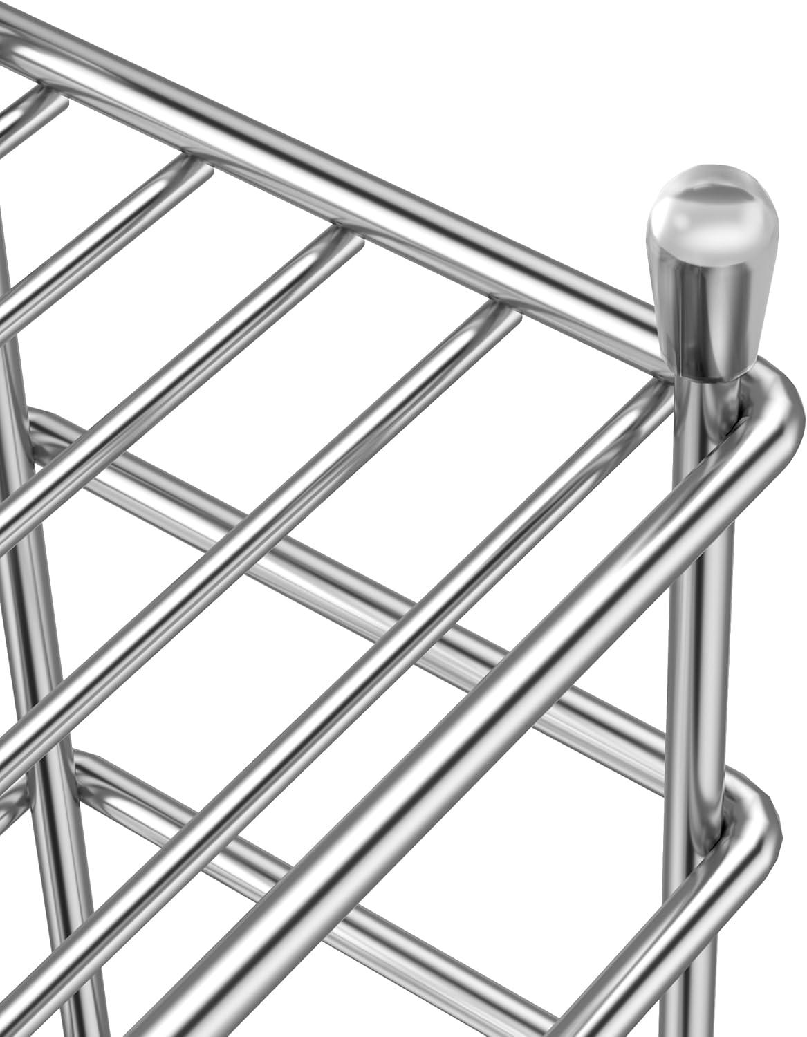 Small bathroom toothbrush holder, 5 compartments silver