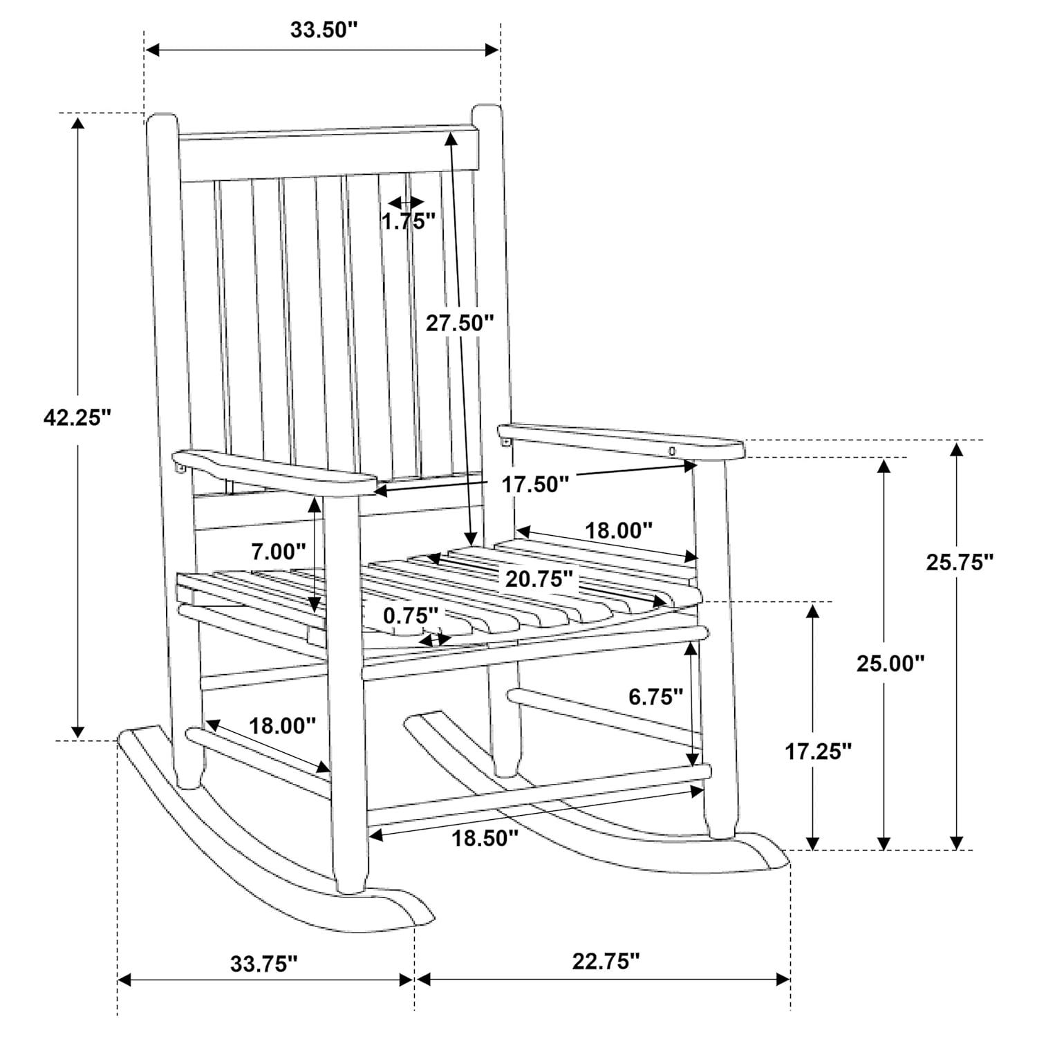Annie Solid Wood Slat Back Rocking Accent Chair - Coaster: Mission Style, Acacia Frame