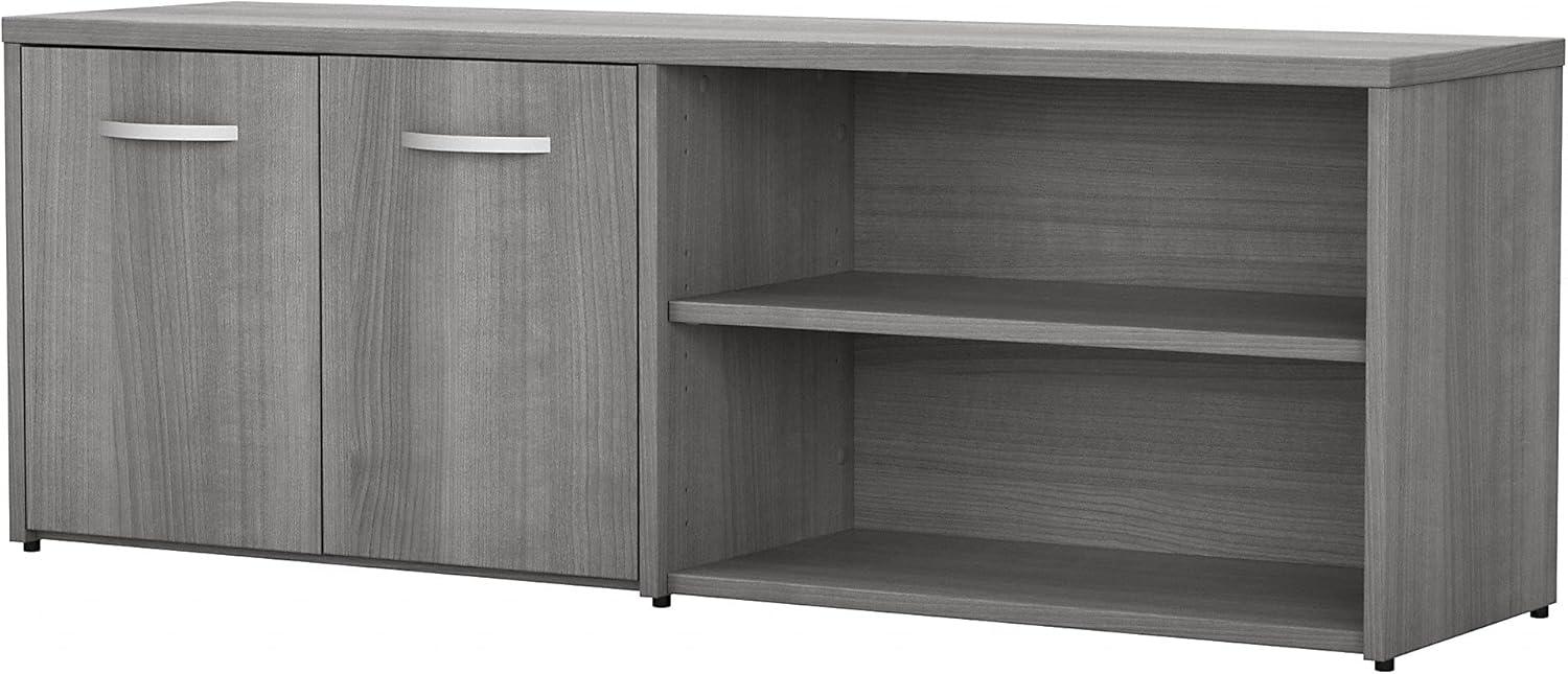 Platinum Gray Low Storage Cabinet with Adjustable Shelves