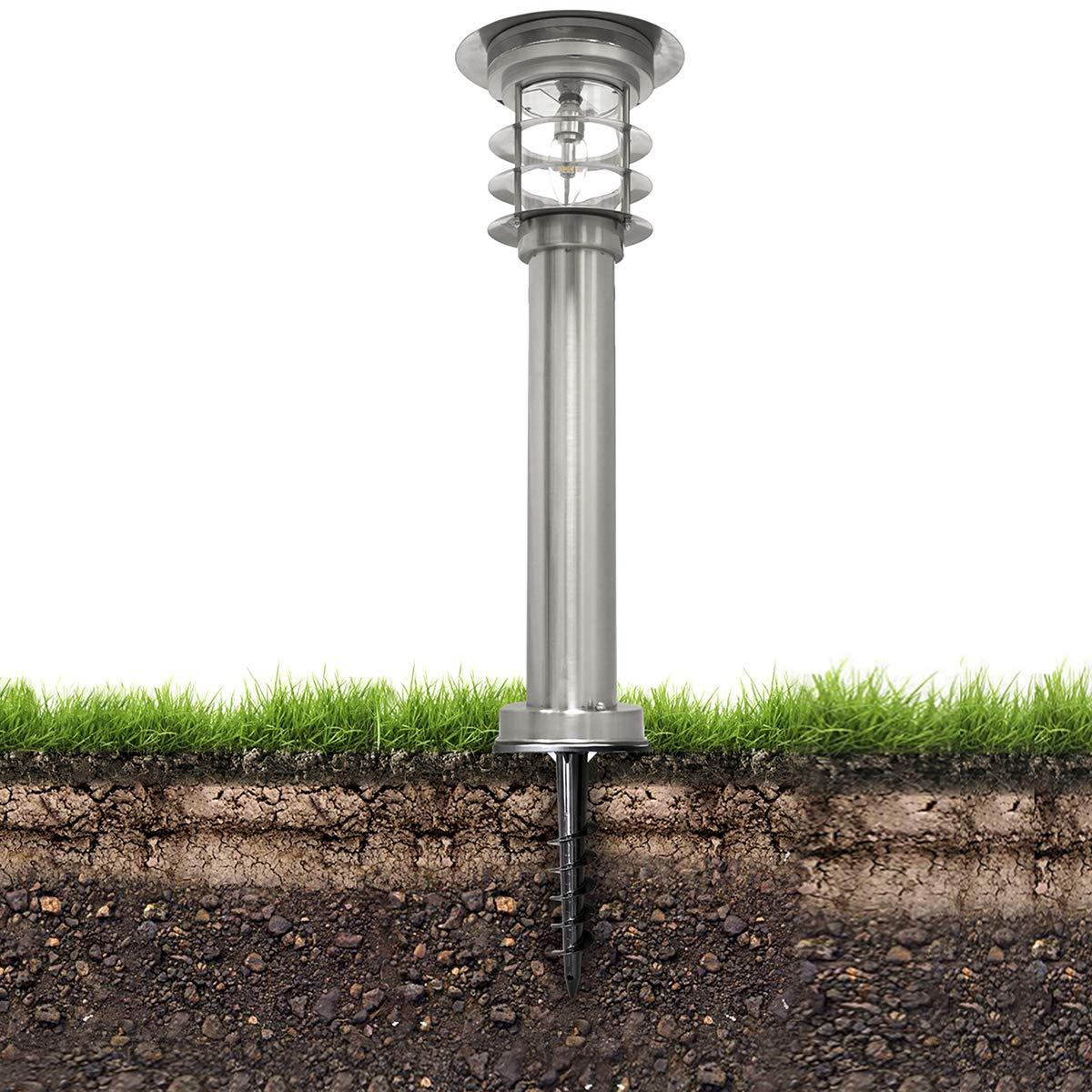 Gama Sonic Stainless Steel Solar Bollard Lamp with EZ Anchor