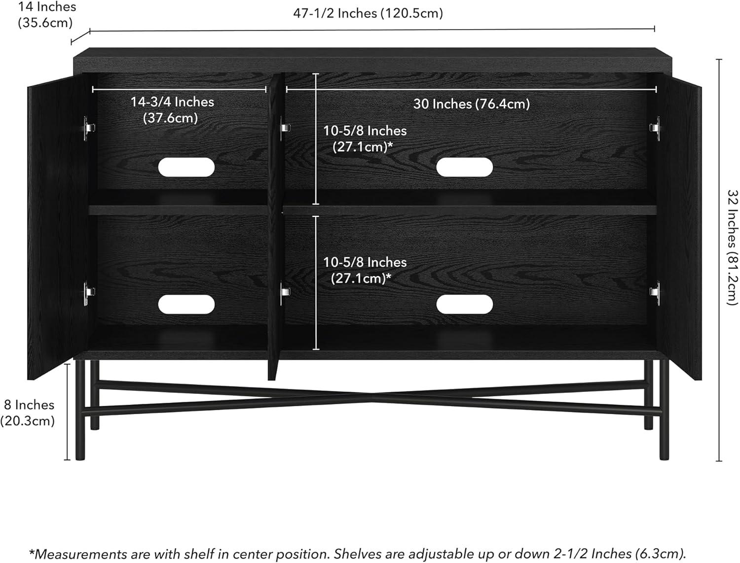 Evelyn&Zoe 48" Modern Contemporary Buffet Table Black