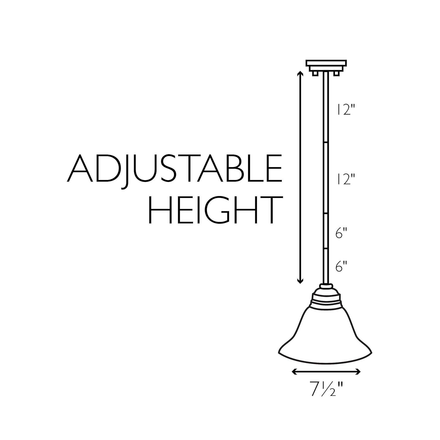 Design House 514513 Millbridge Traditional 1-Light Indoor Dimmable Mini Pendant with Alabaster Glass Shade for Kitchen island bar Bar, Oil Rubbed Bronze