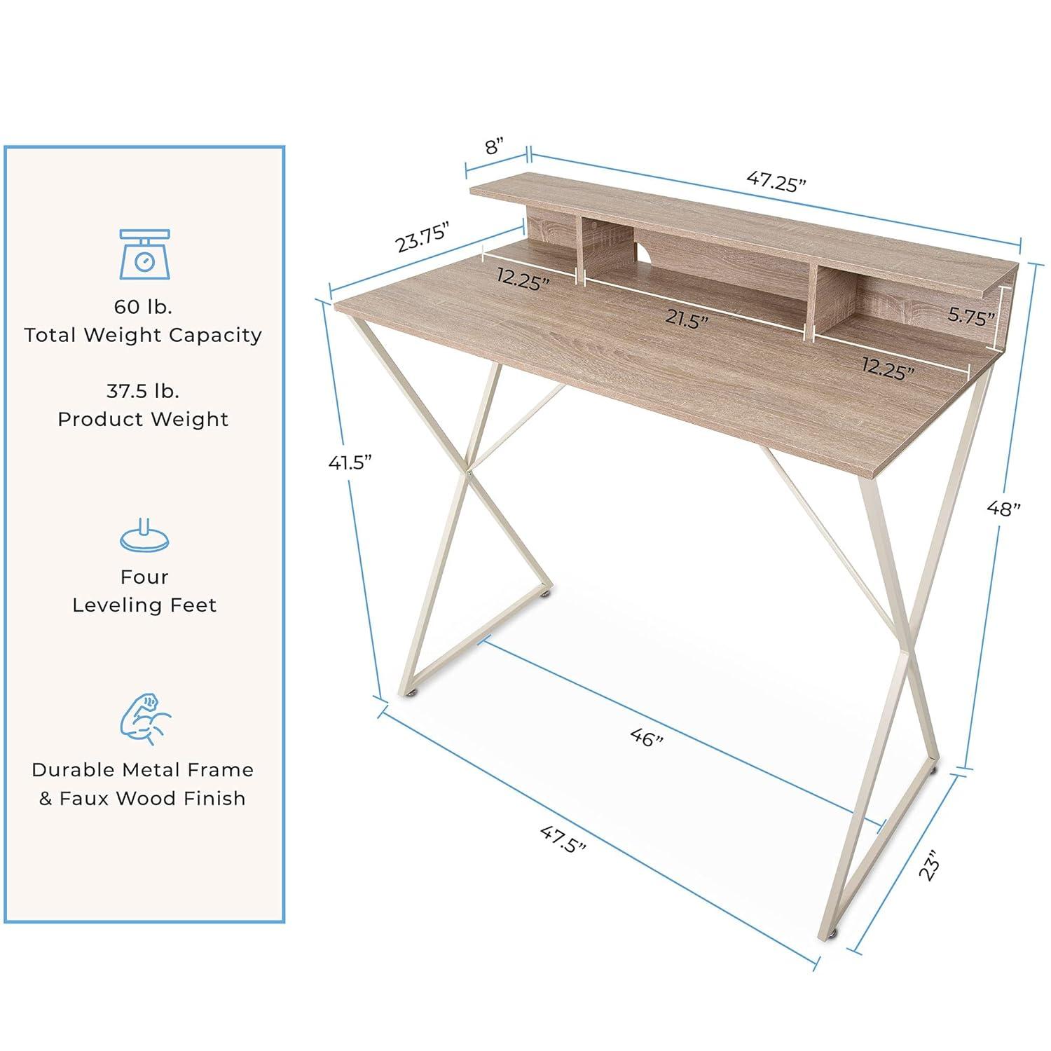 Stand Steady Solid Wood Top Metal Base Standing Desk