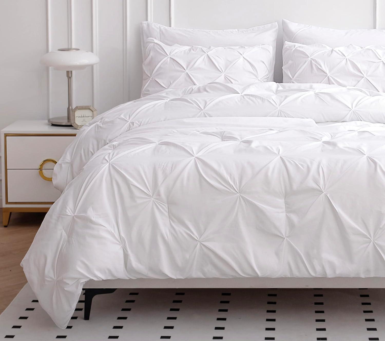 Nestl Bed-in-A-Bag Pleated Comforter Set with Bed Sheets