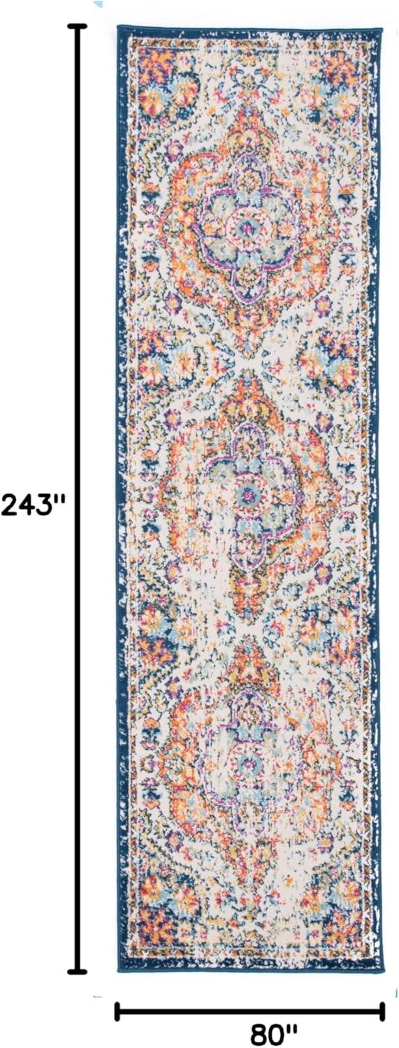 World Rug Gallery Distressed Vintage Bohemian Area Rug