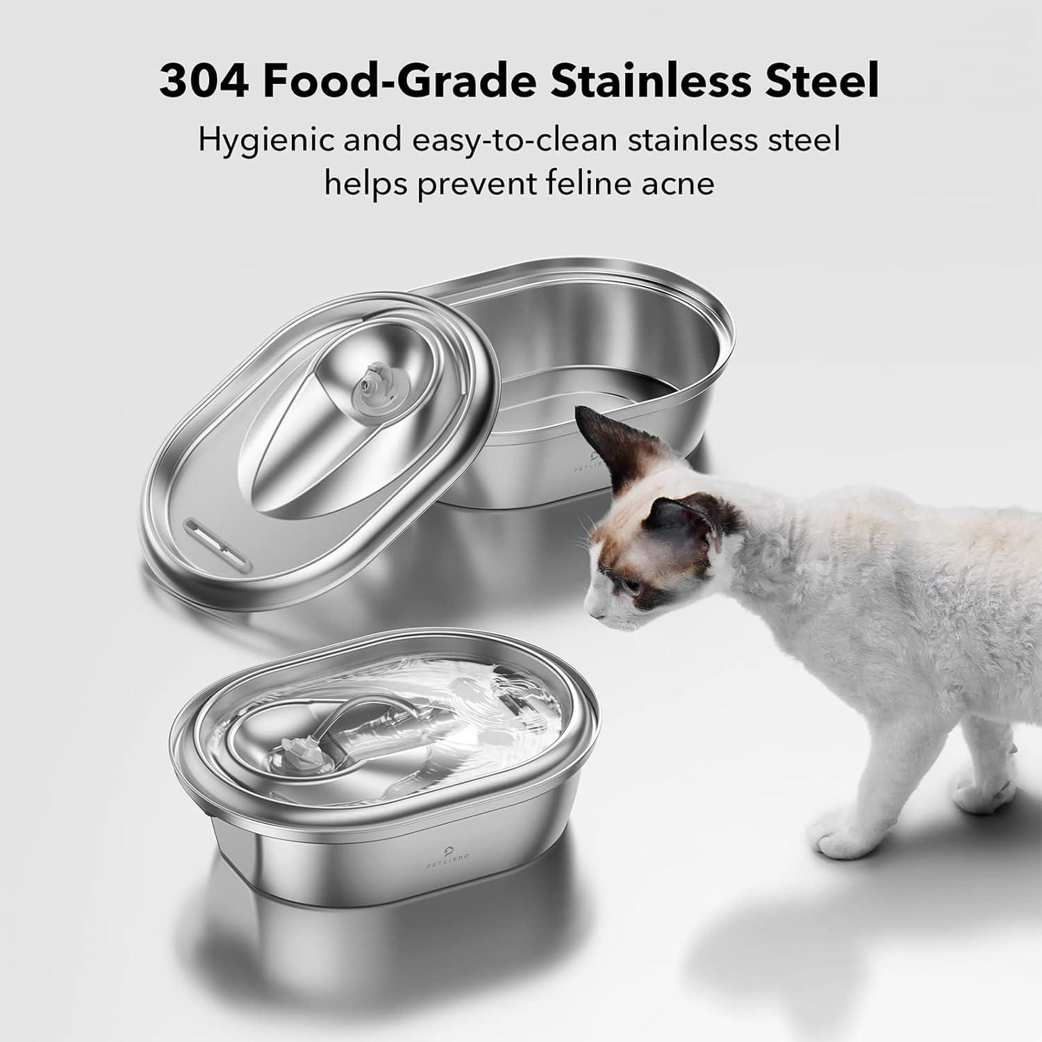 Stainless Steel Dog & Cat Water Fountain, 2-L