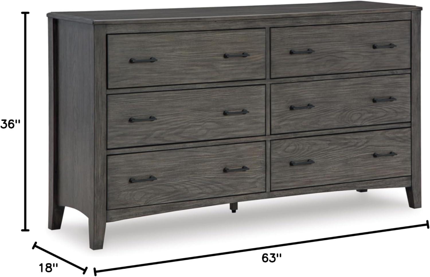 Gray Transitional Dresser with Felt Lined Drawers and Ball Bearing Slides