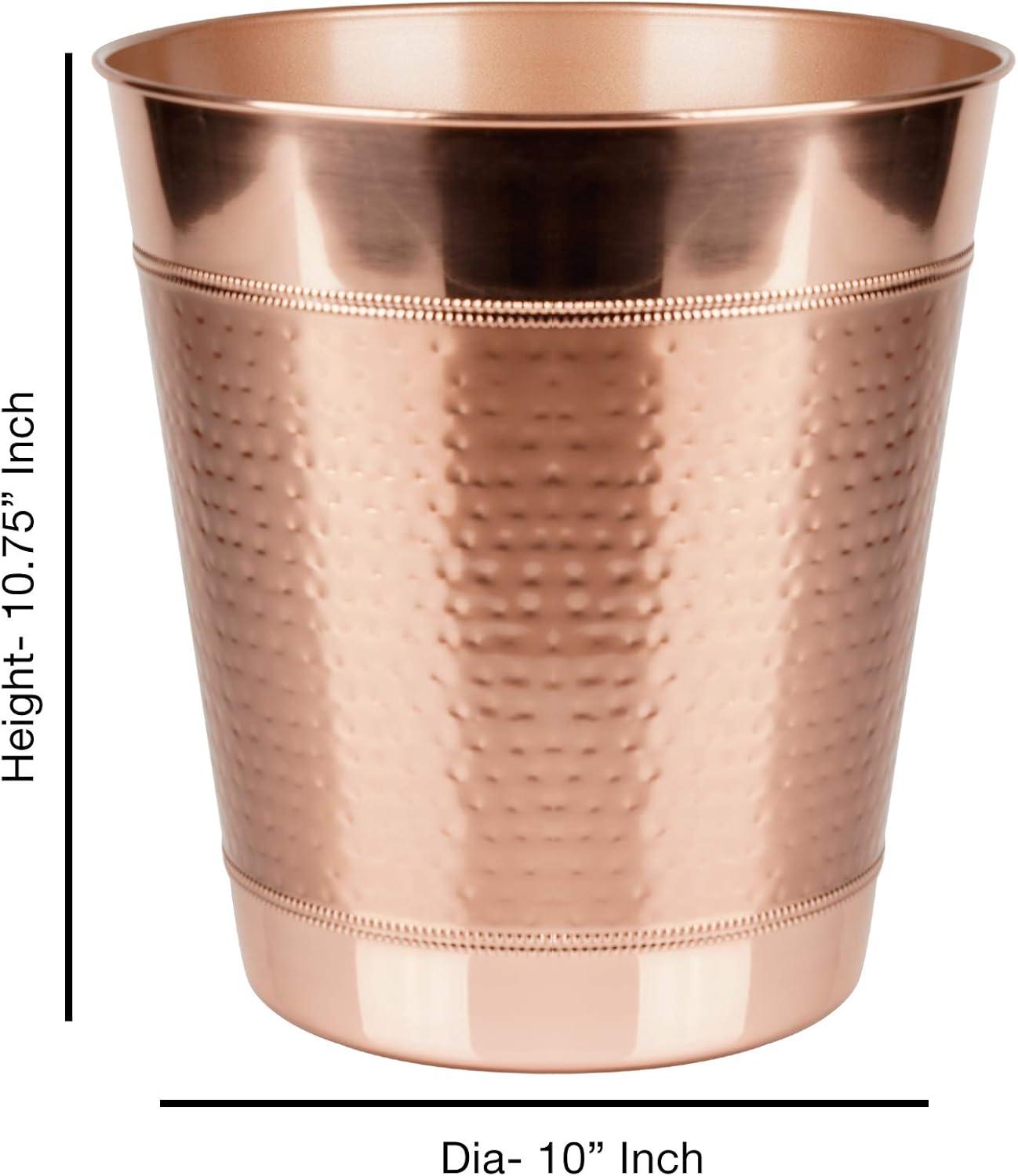 Hudson Decorative Stainless Steel Trash Wastebasket Copper - Nu Steel