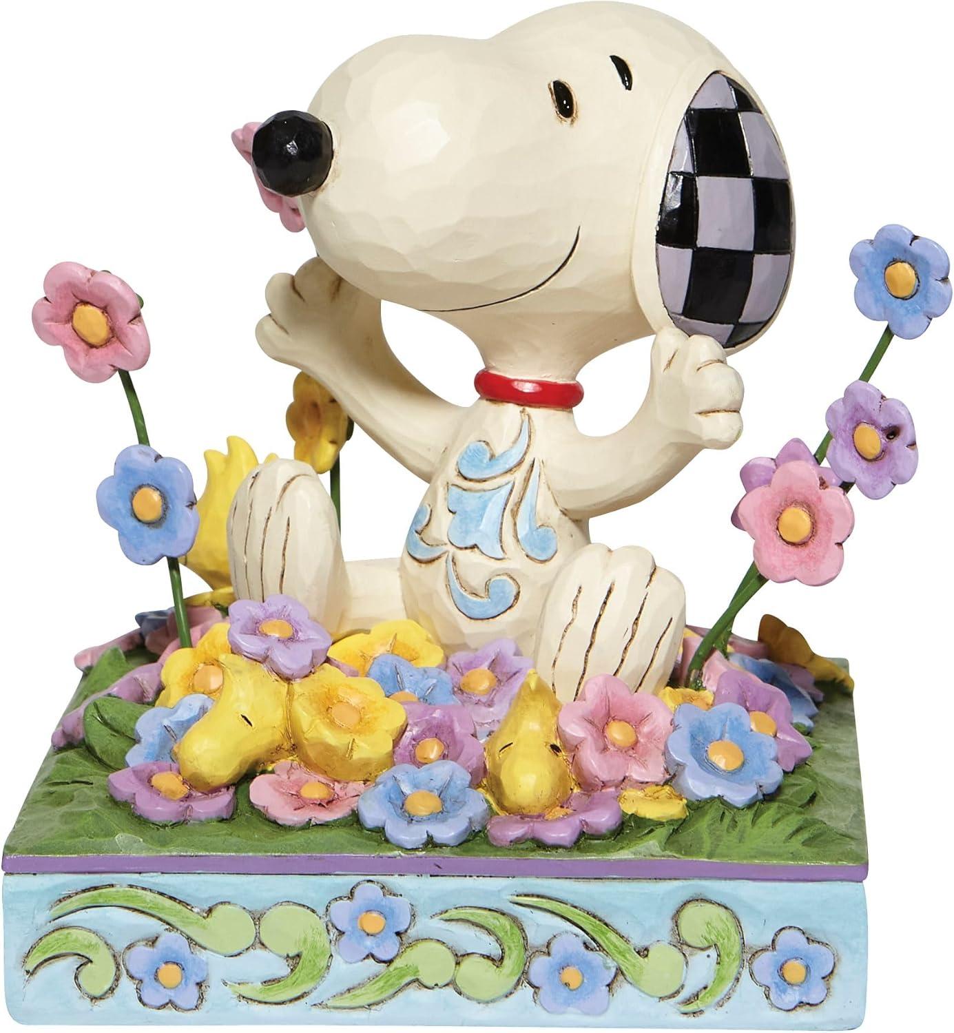 enesco Peanuts by Jim Shore Snoopy In Flowers Figurine 4.8in H