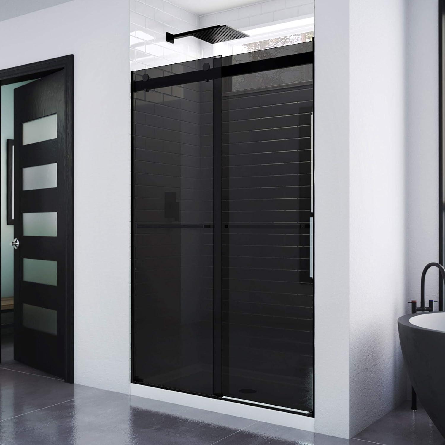 Essence 56-60" Matte Black Frameless Sliding Shower Door